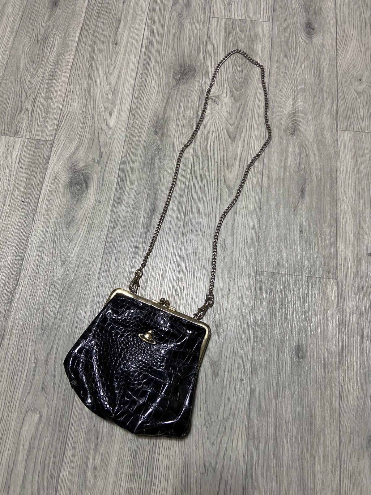 Vivienne Westwood Vivienne Westwood Archive Orb Croc-Embossed Granny Frame Size ONE SIZE - 3 Thumbnail