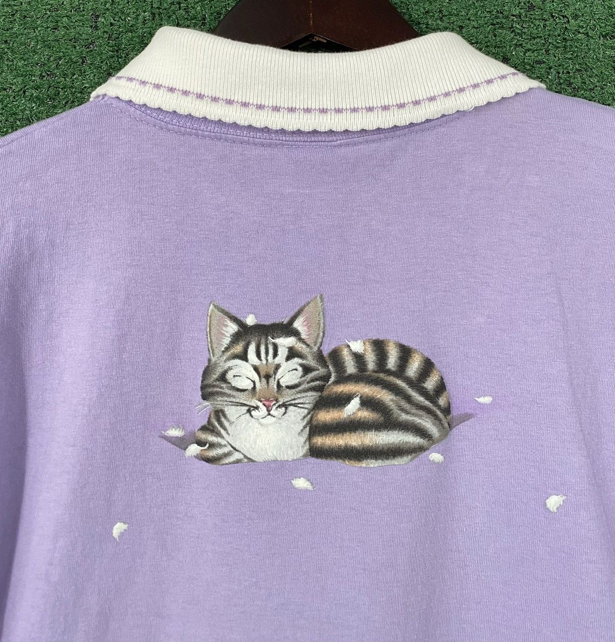 Vintage 90’s Morning Sun Cat Kittens Collared T-shirt Womens Medium Size M / US 6-8 / IT 42-44 - 9 Thumbnail