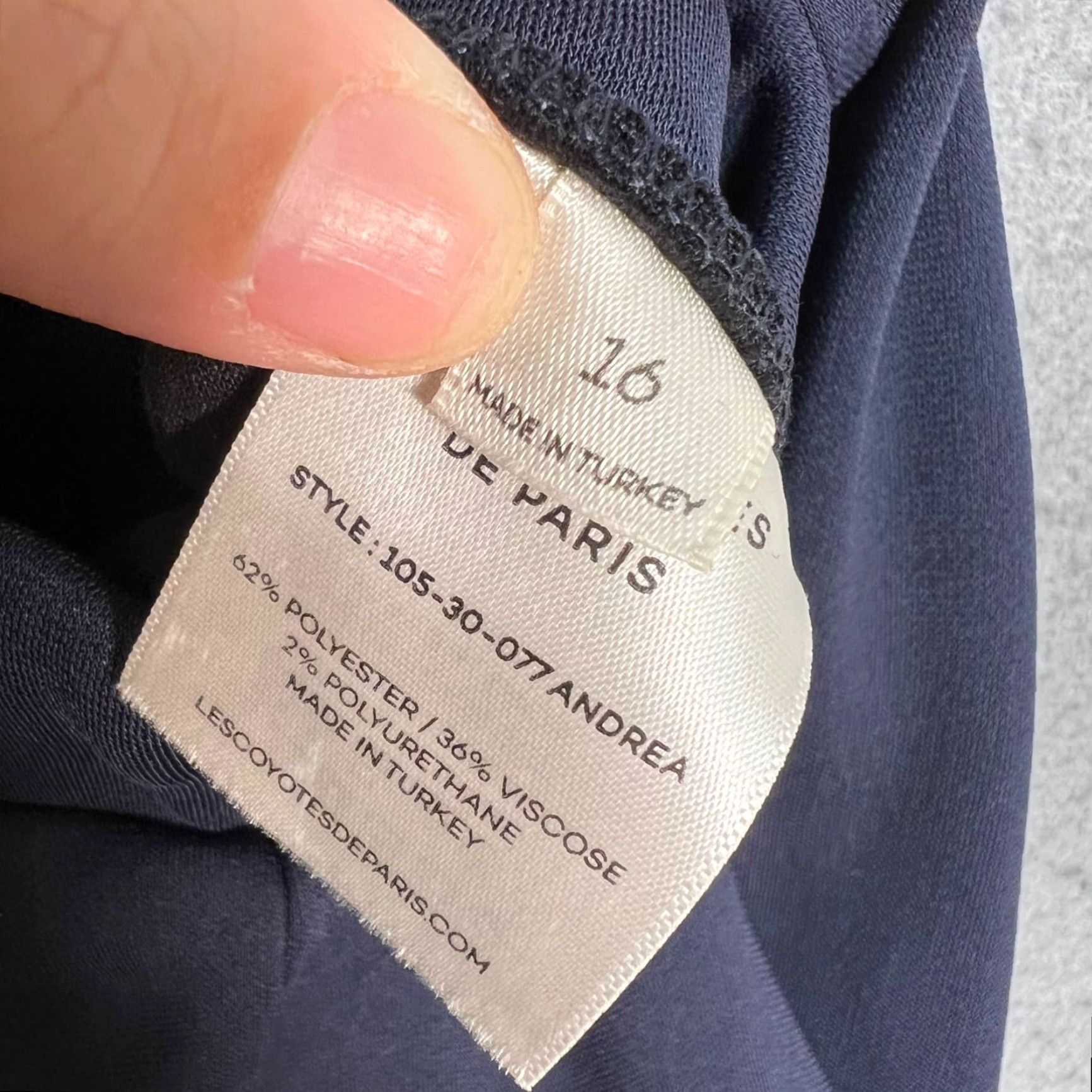 Vintage Les Coyotes De Paris Womens 16 Blue Slim-Fit Pants With Front Zipper Pockets Size 38" / US 16 / IT 52 - 4 Thumbnail