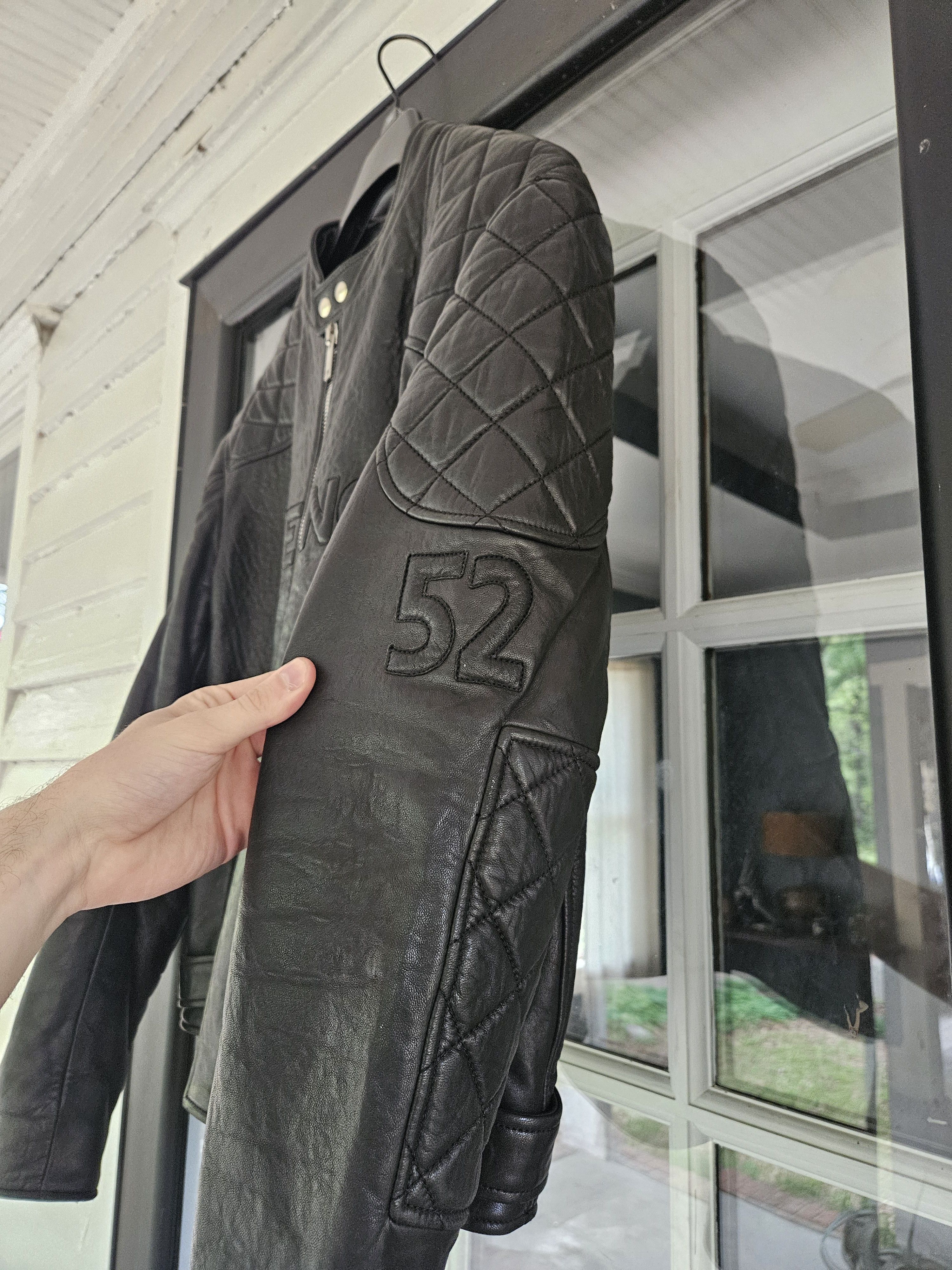 Givenchy Black Lambskin Quilted Zip Up Leather Moto Jacket Size US L / EU 52-54 / 3 - 4 Thumbnail