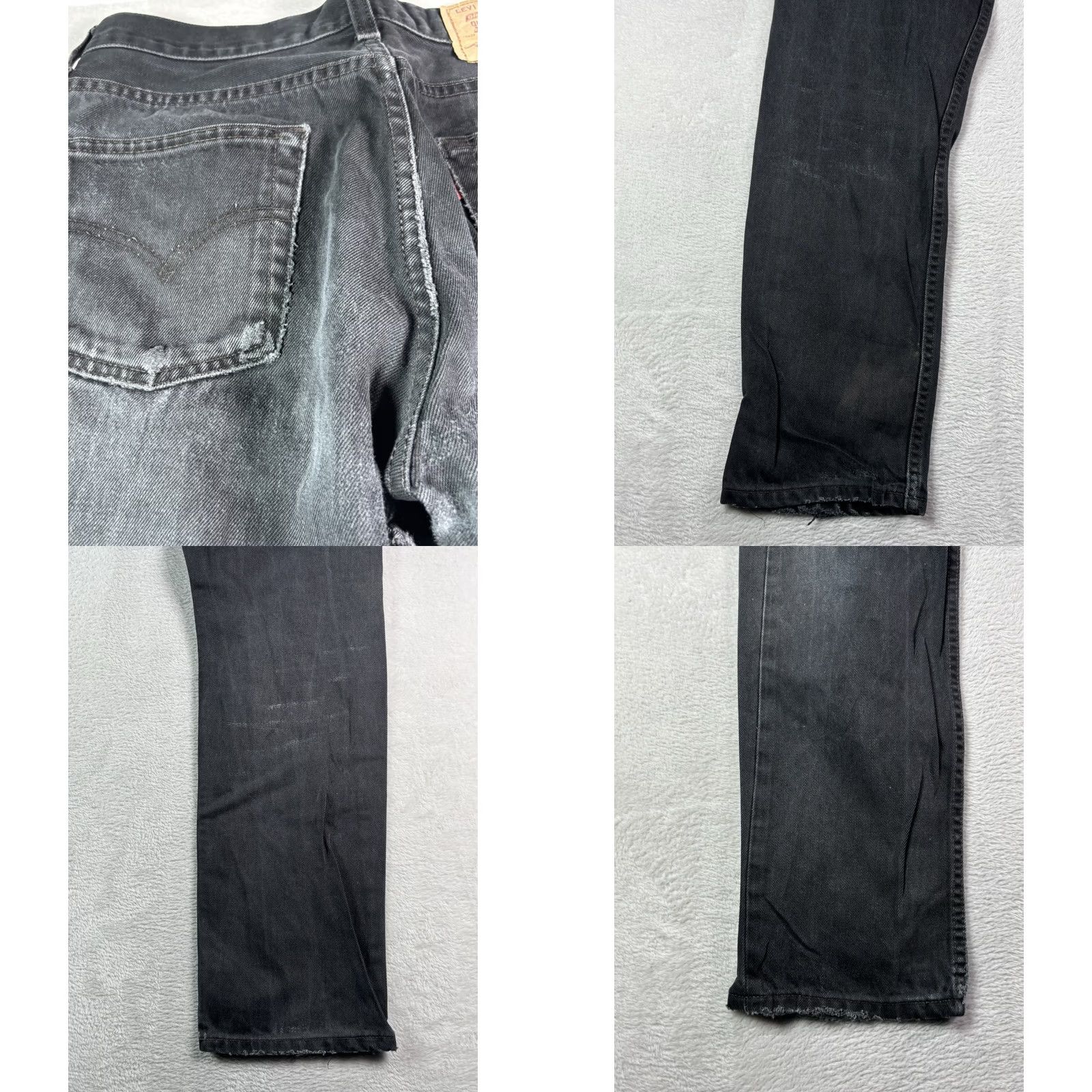 Levi's VINTAGE Levi's 535 Jeans Men 31x32 Black Button Fly Distressed 90s Straight 5-Pocket Denim Regular Mens Size US 31 - 9 Thumbnail