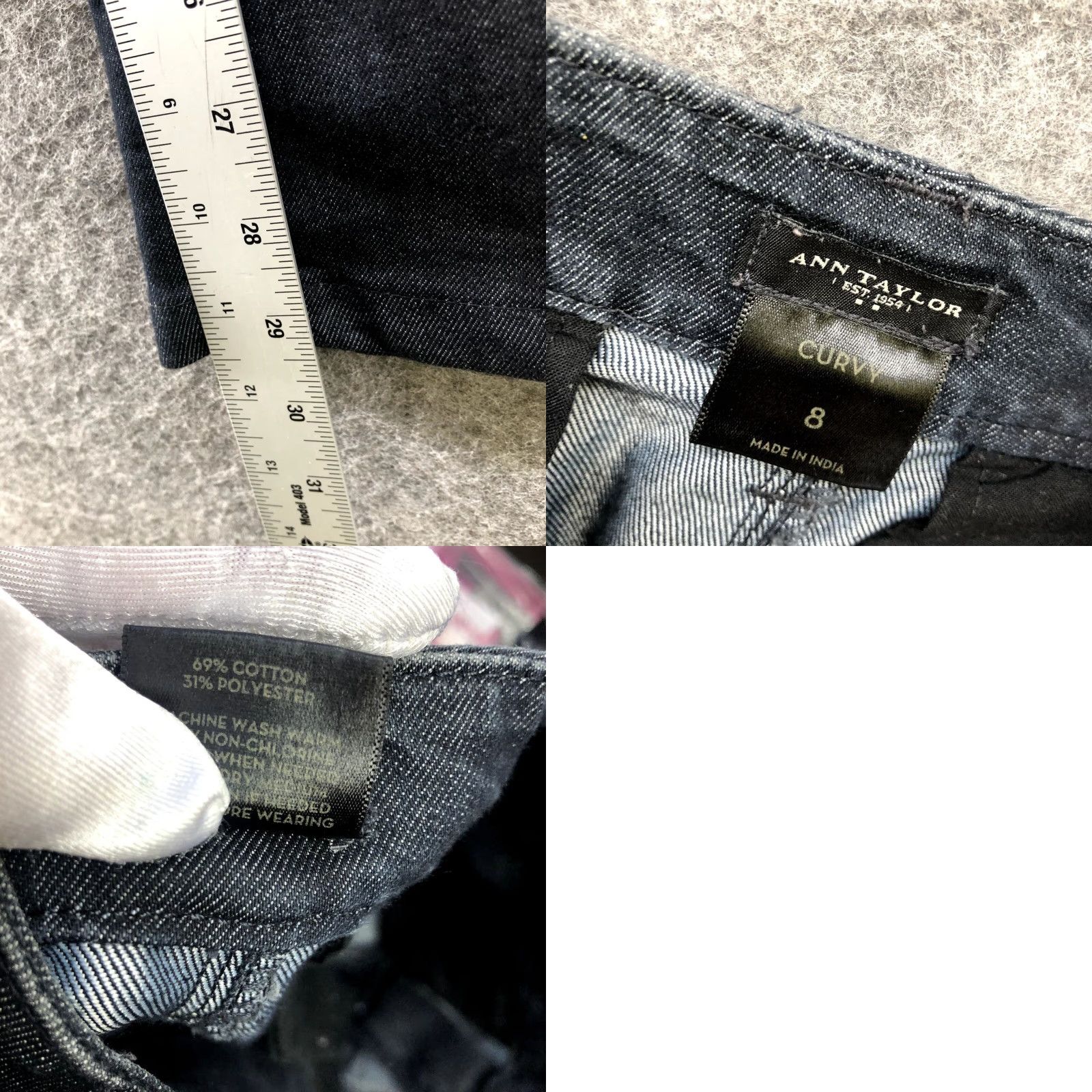 Ann Taylor Ann Taylor Jeans Womens Size 8 Bootcut Flare Dark Wash Blue Mid Rise Denim Stretch Pocket Slash Pocket Regular Inseam 29 in Cotton Blend Size 30" / US 8 / IT 44 - 8 Thumbnail