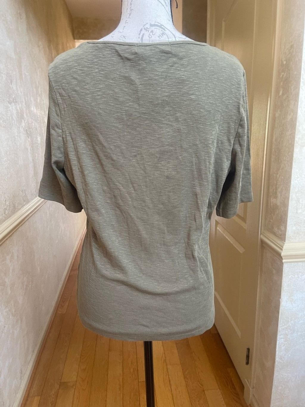 Bob Marley Marled Essentials Sage Green Slub Knit Square Neck Top L Size L / US 10 / IT 46 - 3 Thumbnail