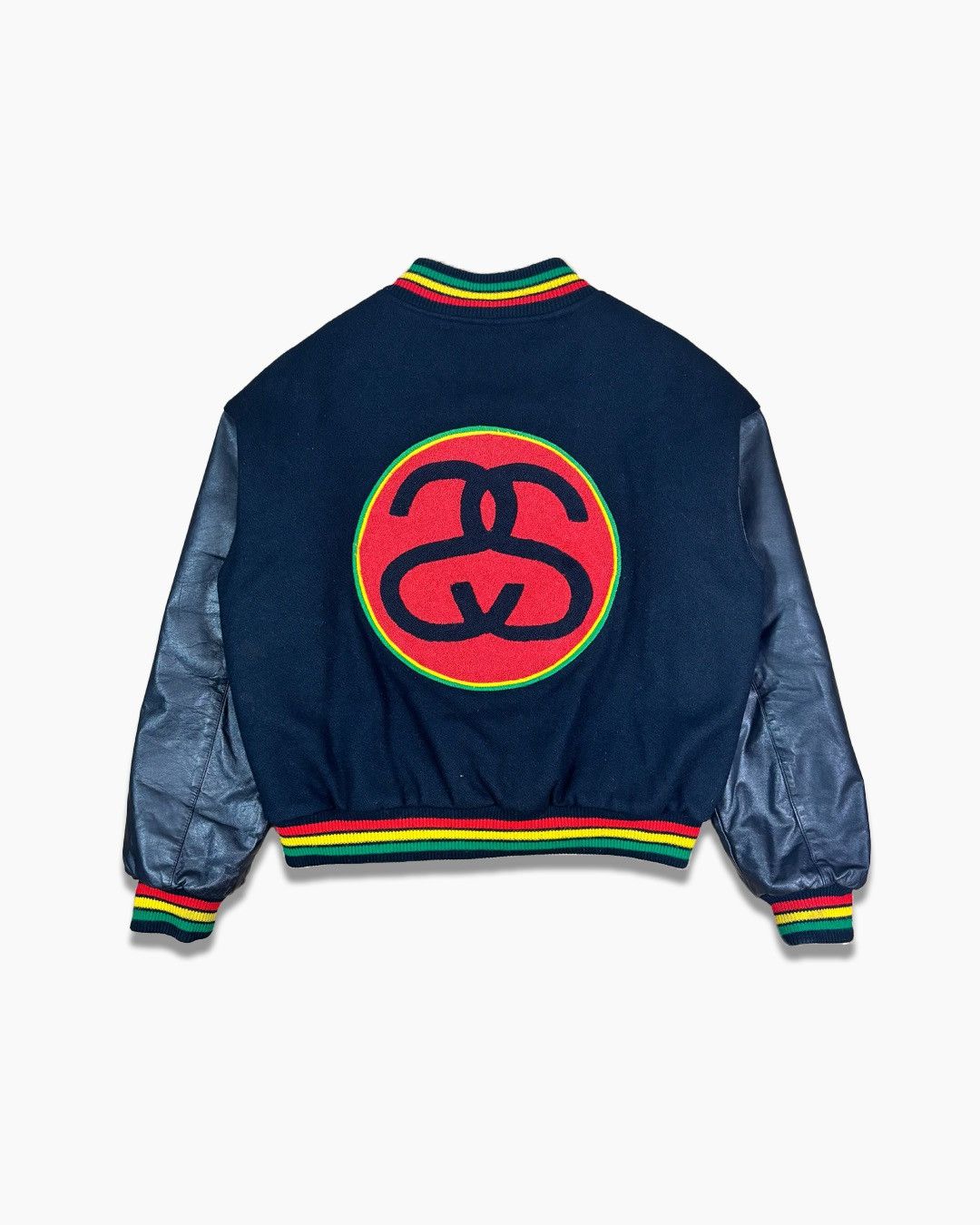 Stussy 1989 Vintage Stussy One Love Rasta Varsity Jacket | Grailed