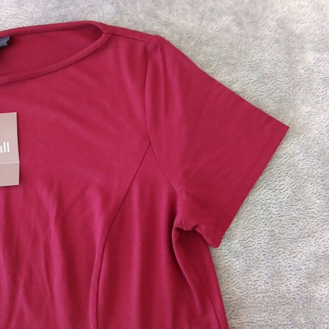 J. Jill J.Jill Wearever Shift Dress Red Short Sleeve Pleated Pullover Knee Length Petite Small Womens Property: PS Size S / US 4 / IT 40 - 4 Thumbnail