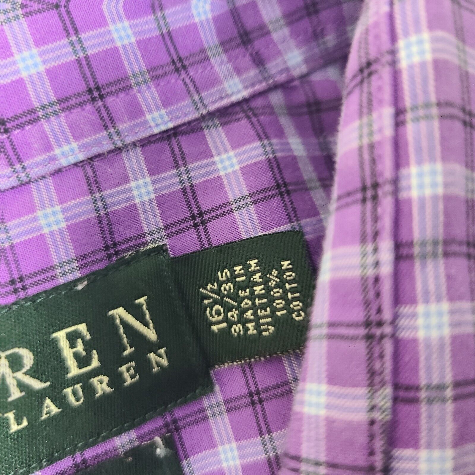 Lauren Ralph Lauren Ralph Lauren Classic Fit Purple Plaid Long Sleeve Button Dow Size US XL / EU 56 / 4 - 3 Thumbnail