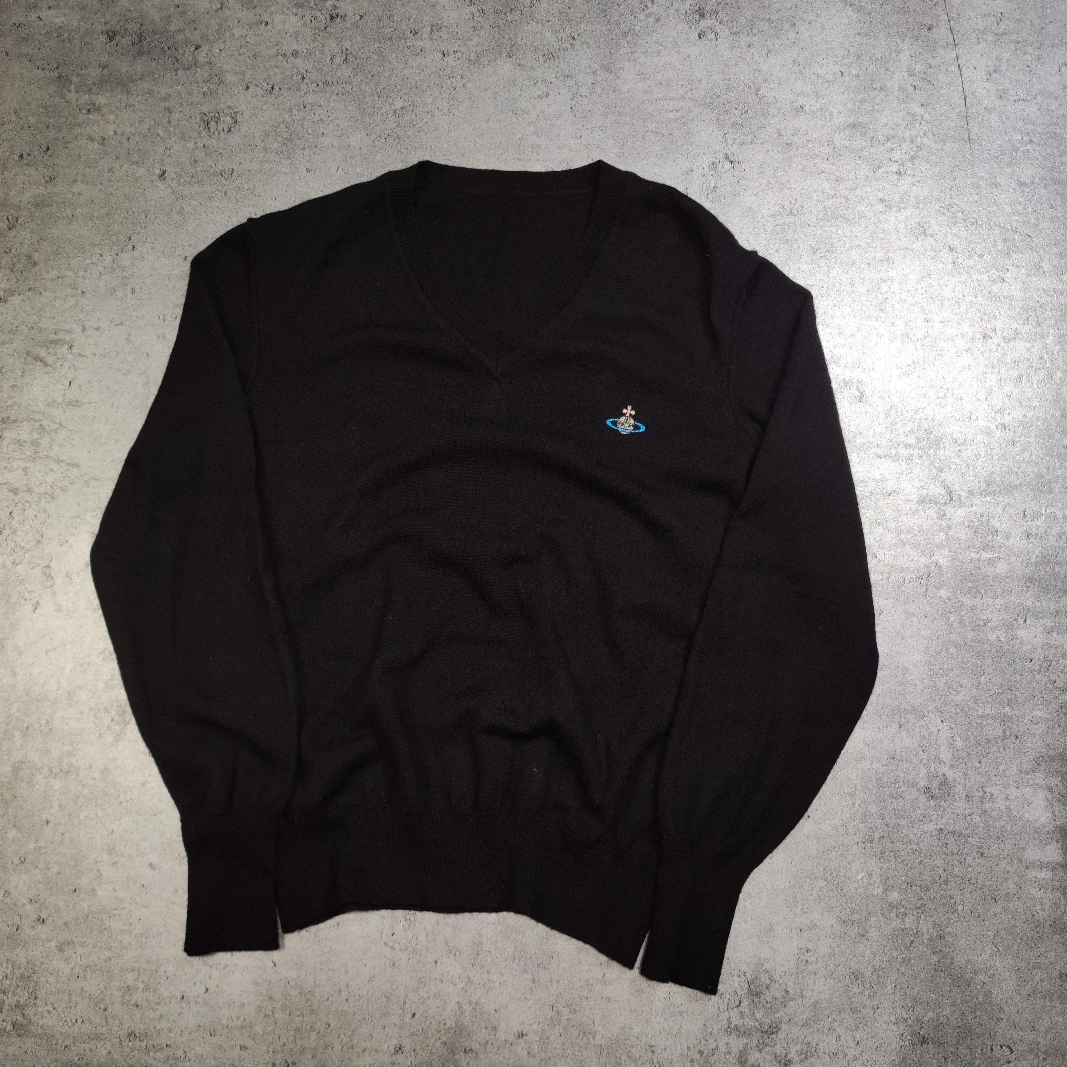 Vivienne Westwood RARE Vivienne Westwood Black Clasic Logo Wool Sweater Size US S / EU 44-46 / 1 - 2 Thumbnail