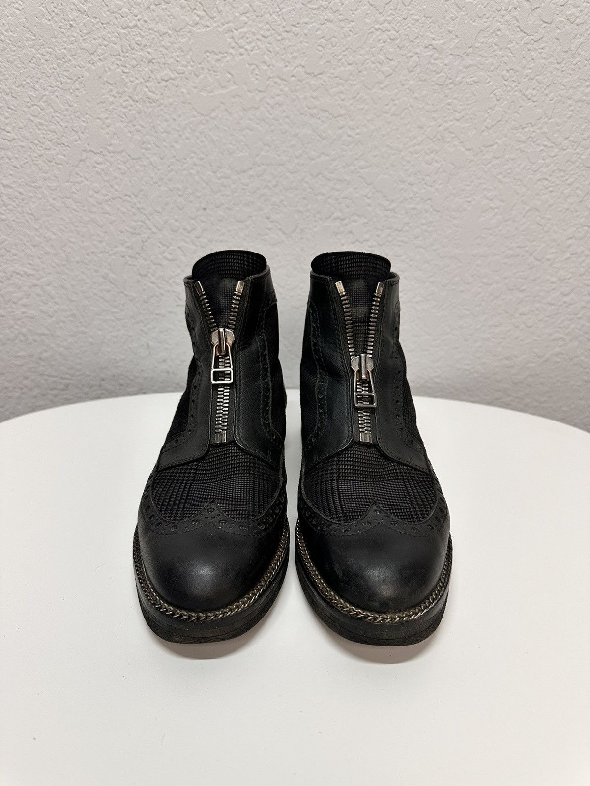 A.S.98 Rare Leather Boots patchwork Guidi avantgarde Japan Rick GOA Size US 8 / IT 38 - 3 Thumbnail