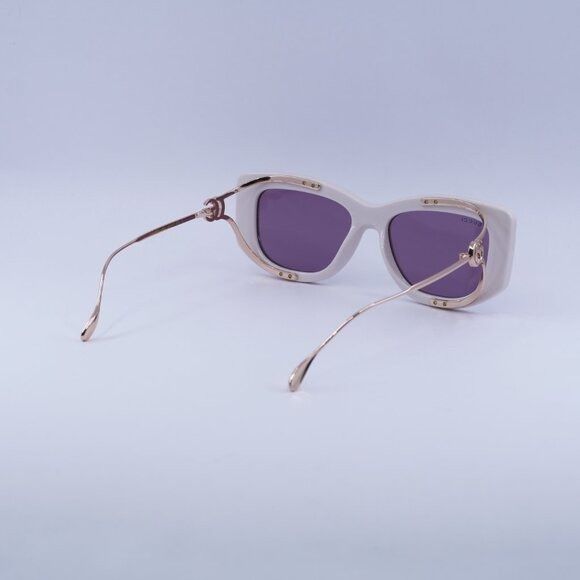 Gucci Gucci GG1566S 003 Sunglasses Ivory/Gold Rectangle Frame Size ONE SIZE - 7 Thumbnail