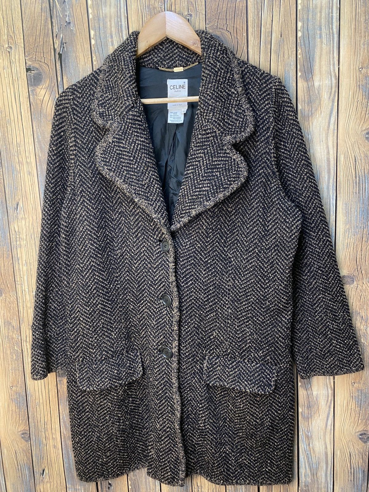 Celine × Hedi Slimane Vintage Celine Wool Trench Jacket Size M / US 6-8 / IT 42-44 - 3 Thumbnail