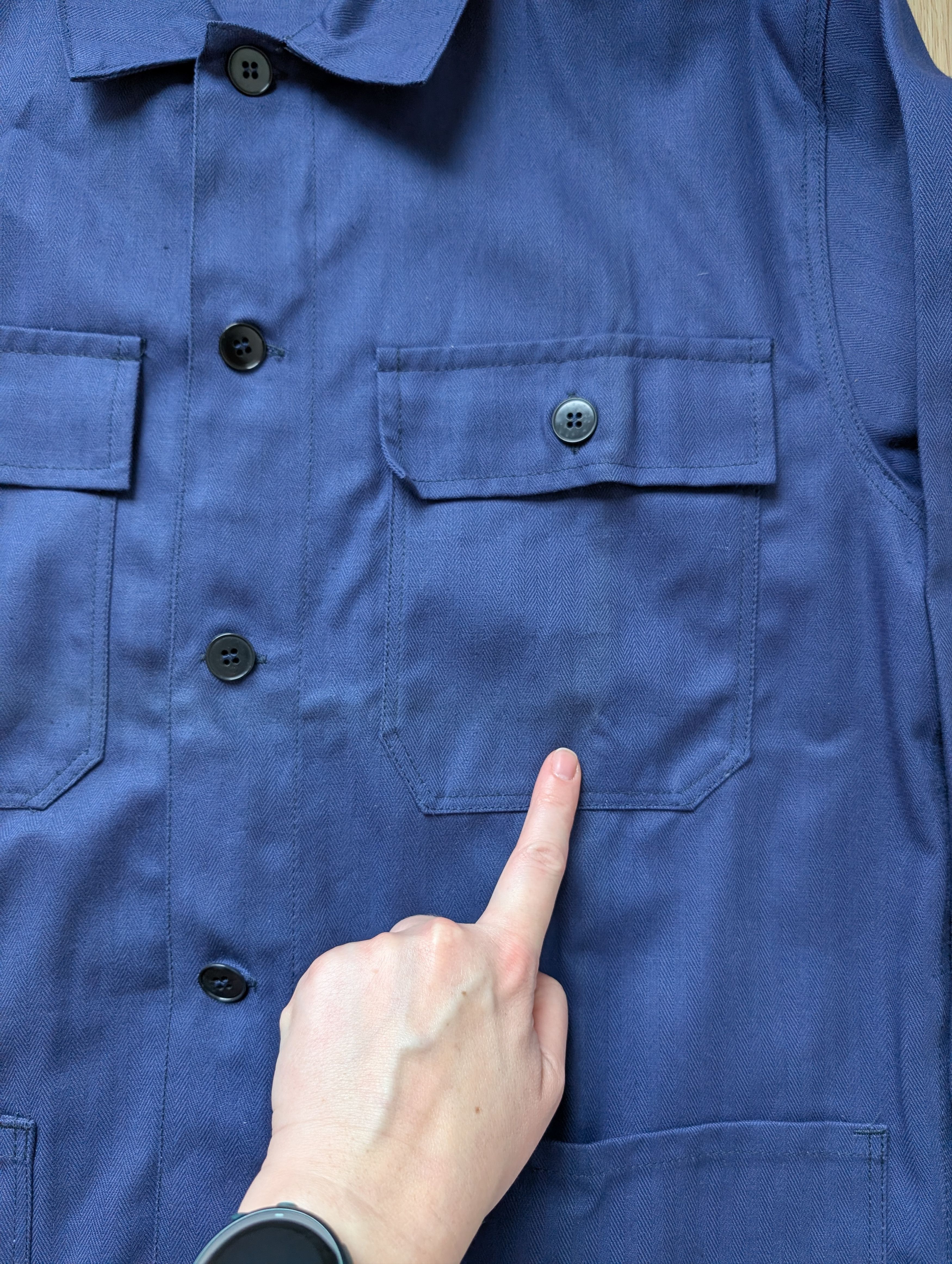 Vintage VTG sanfor moleskin blue jacket workwear French chore coat Size US M / EU 48-50 / 2 - 3 Thumbnail