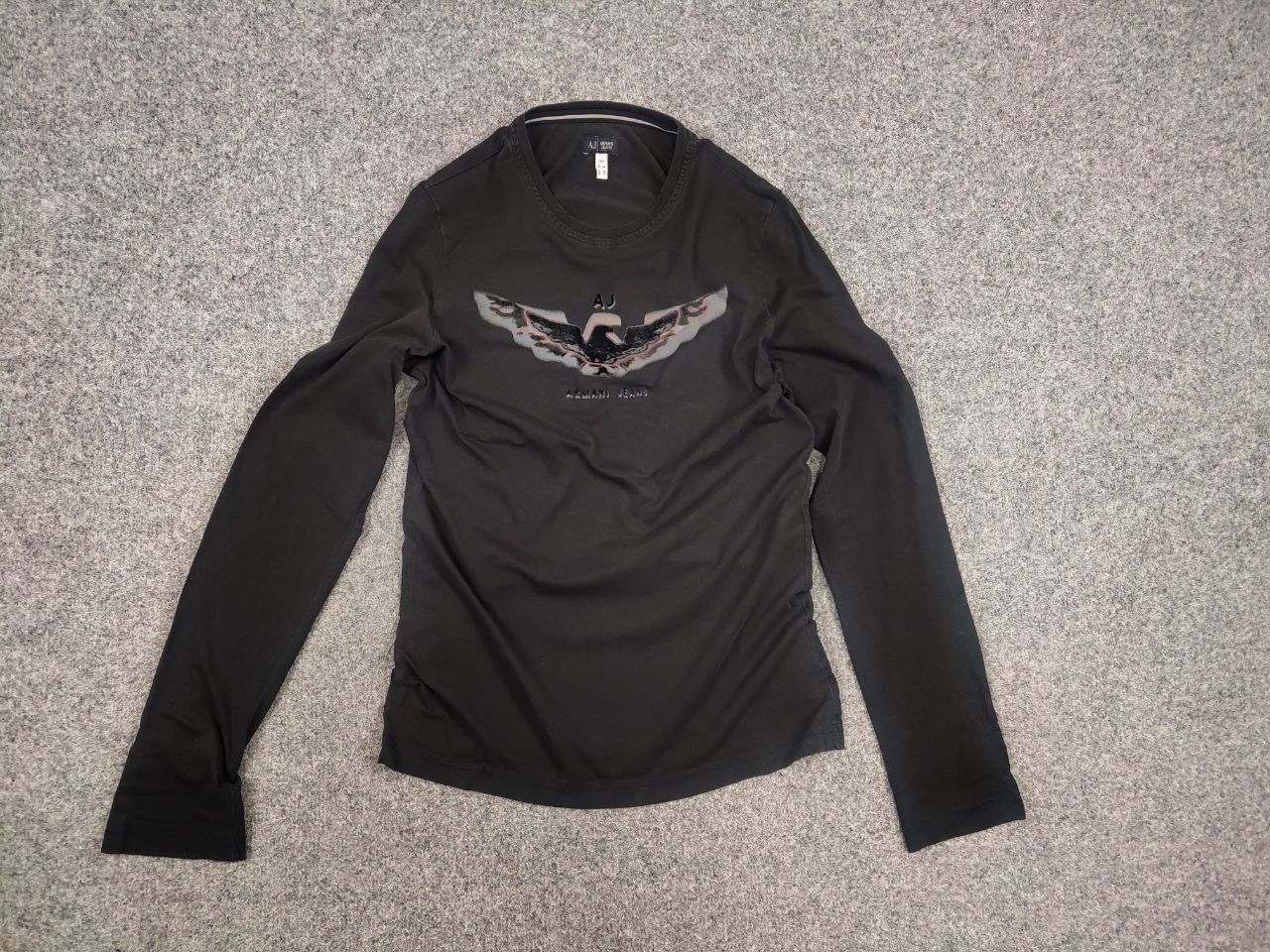 Armani Vintage armani jeans Big Logo Faded Long Sleeve Y2K Style Size US S / EU 44-46 / 1 - 9 Thumbnail