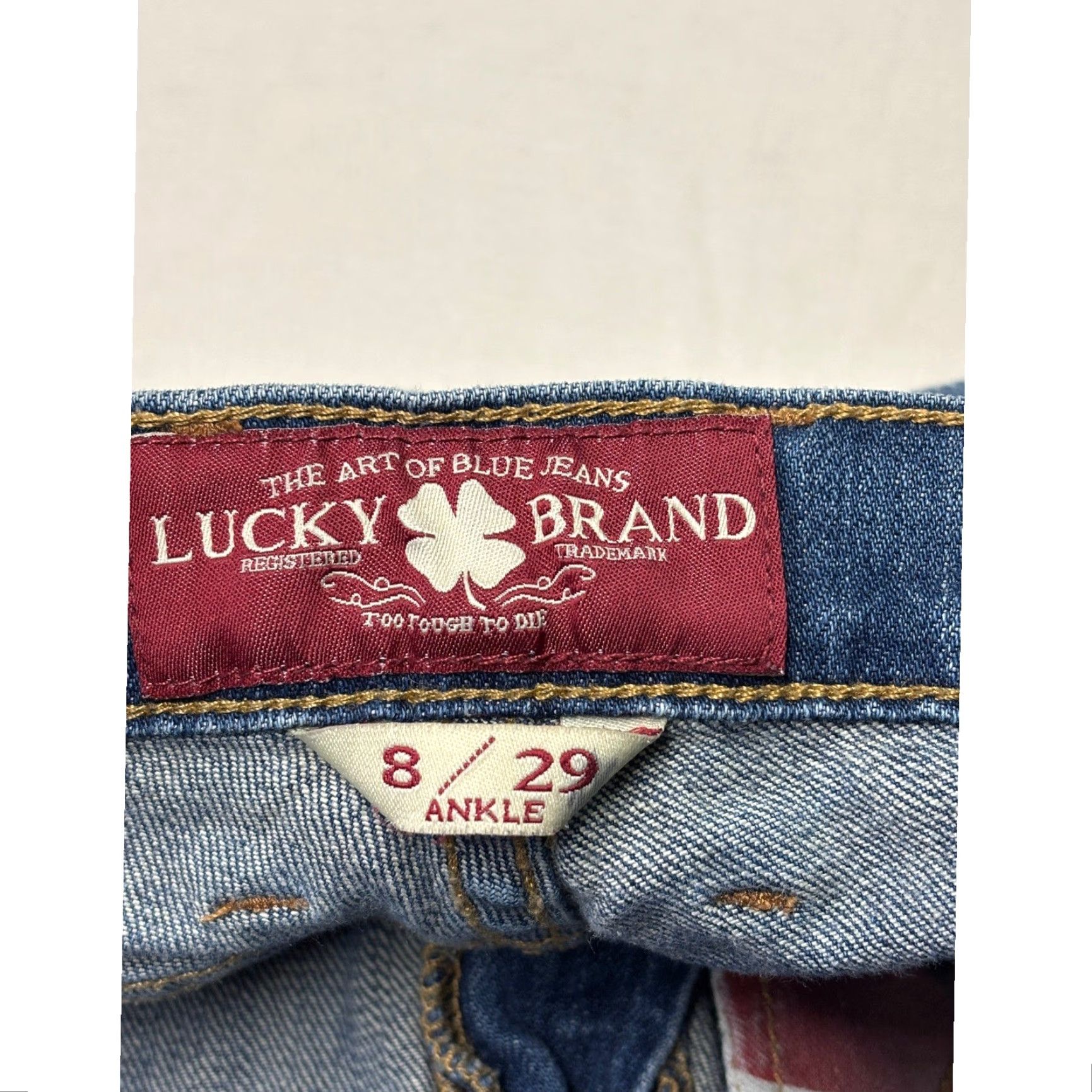 Lucky Brand Lucky Brand Sofia Straight Jeans Womens 8/29 W31XL29 Medium Wash Blue 5-Pocket Stretch Denim Vintage No Size 29" - 5 Thumbnail