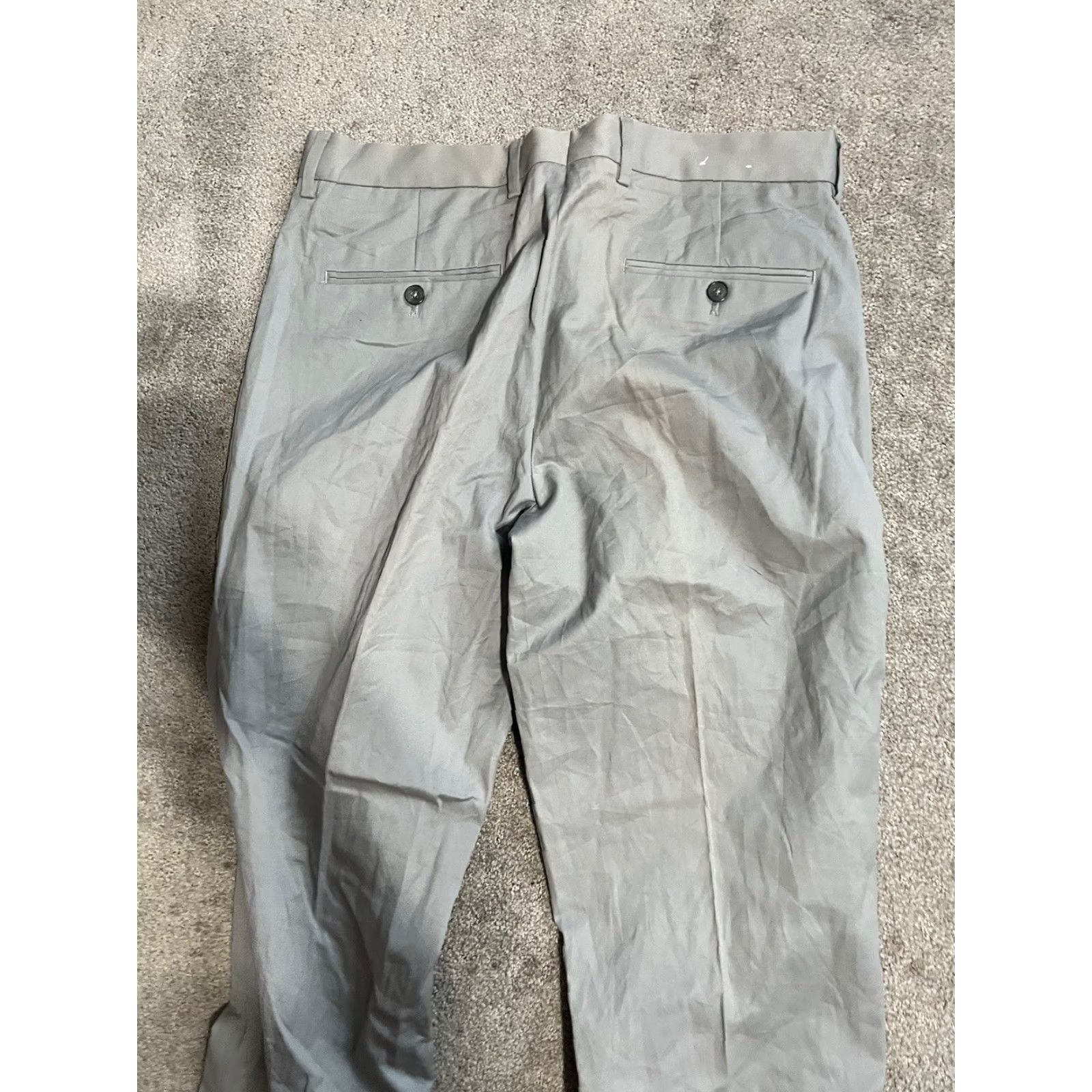 Express Express Photographer Dress Pants Mens 32x34 Gray Straight Leg Zip Front Flat Front Cotton Canvas Pants Size US 32 / EU 48 - 4 Thumbnail