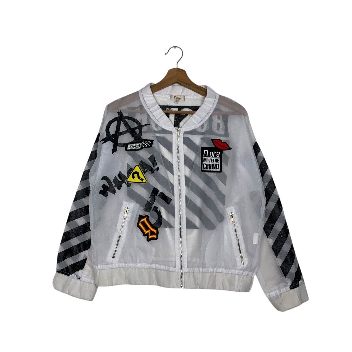 Japanese Brand KUSO Printed Polyester Light Jacket #2766-C125 Size M / US 6-8 / IT 42-44 - 1 Thumbnail