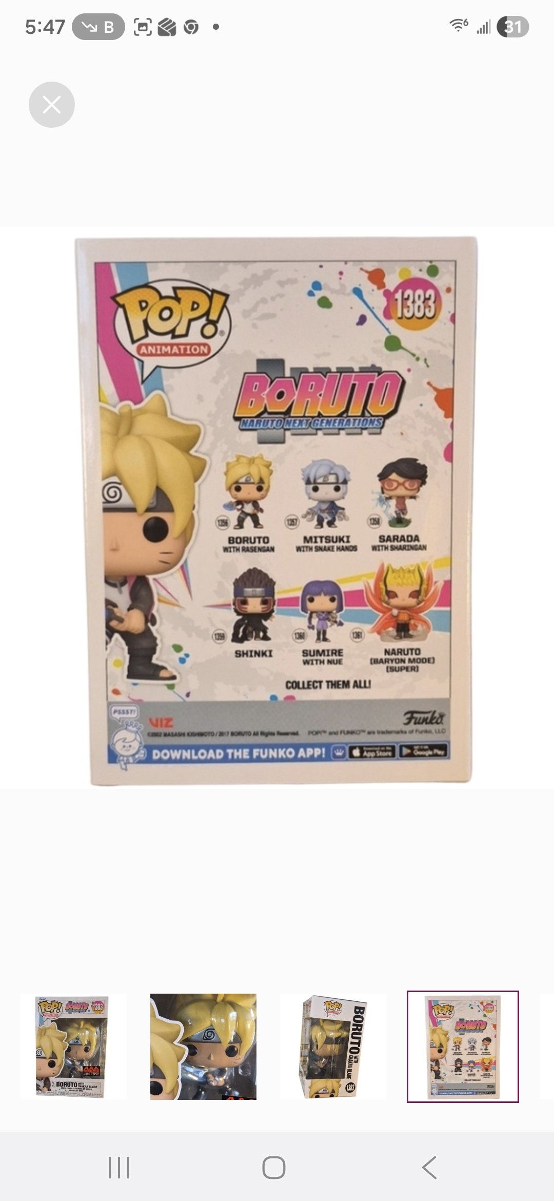 Other Funko × Naruto Nxt Gen Baruto wit Chakra Sword Vinyl Figure Size ONE SIZE - 4 Thumbnail
