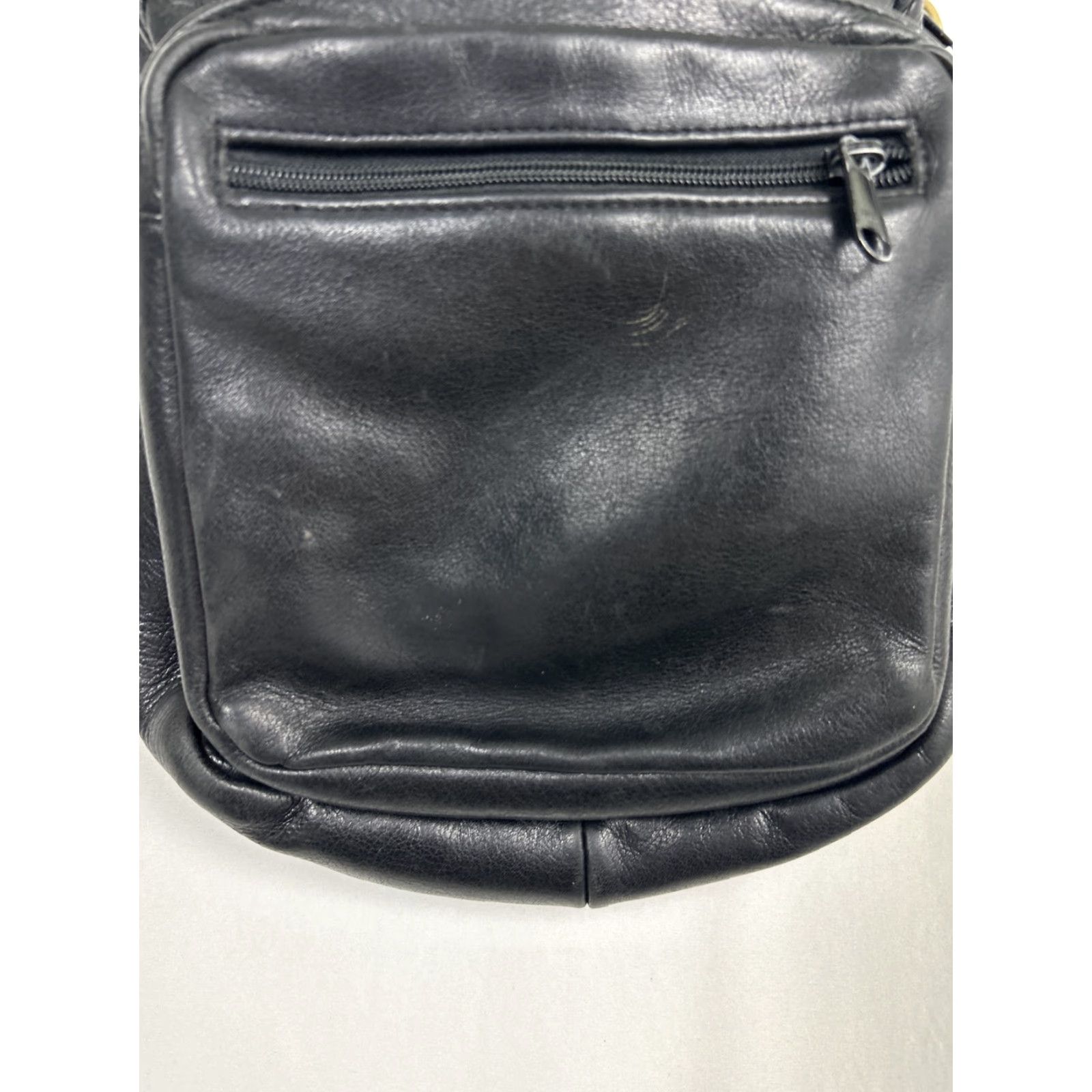 Vintage VINTAGE Leather Crossbody Bag Black Adjustable Travel Bag 10.5x8x3 Womens Crossbody Bag Leather Size ONE SIZE - 4 Thumbnail