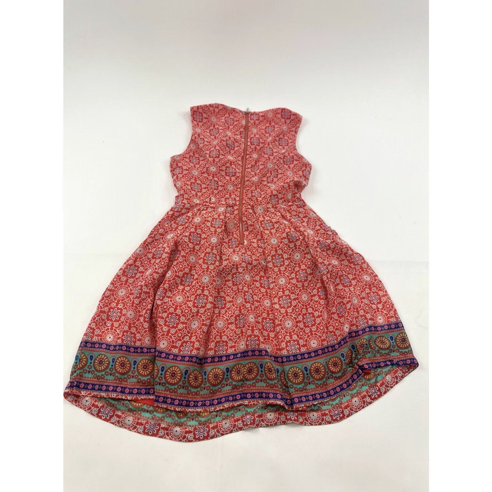 Anthropologie Anthropologie Under Skies Dress Women’s S Red Fit & Flare Sleeveless Short Geometric Size S / US 4 / IT 40 - 2 Thumbnail