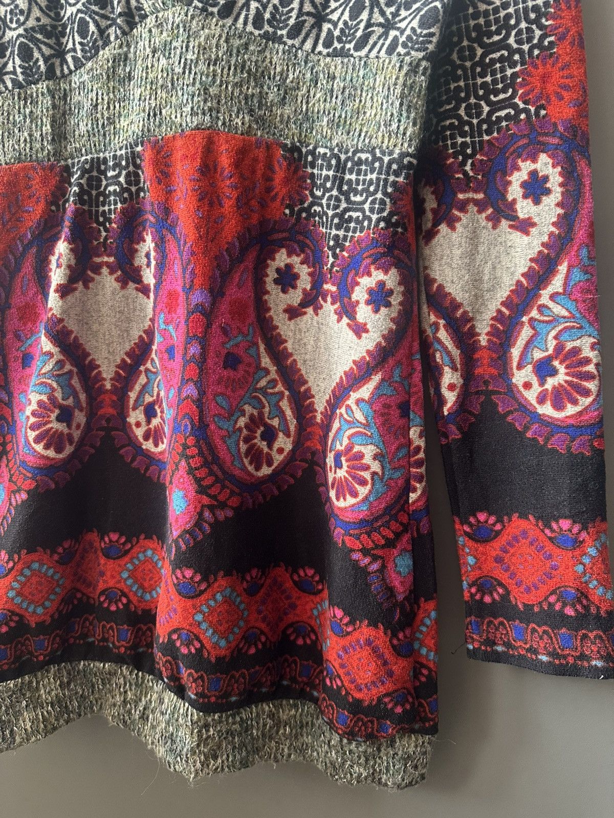 Vintage Punkyfish Boho Knit Paisley Tunic Dress Size L Size L / US 10 / IT 46 - 4 Thumbnail