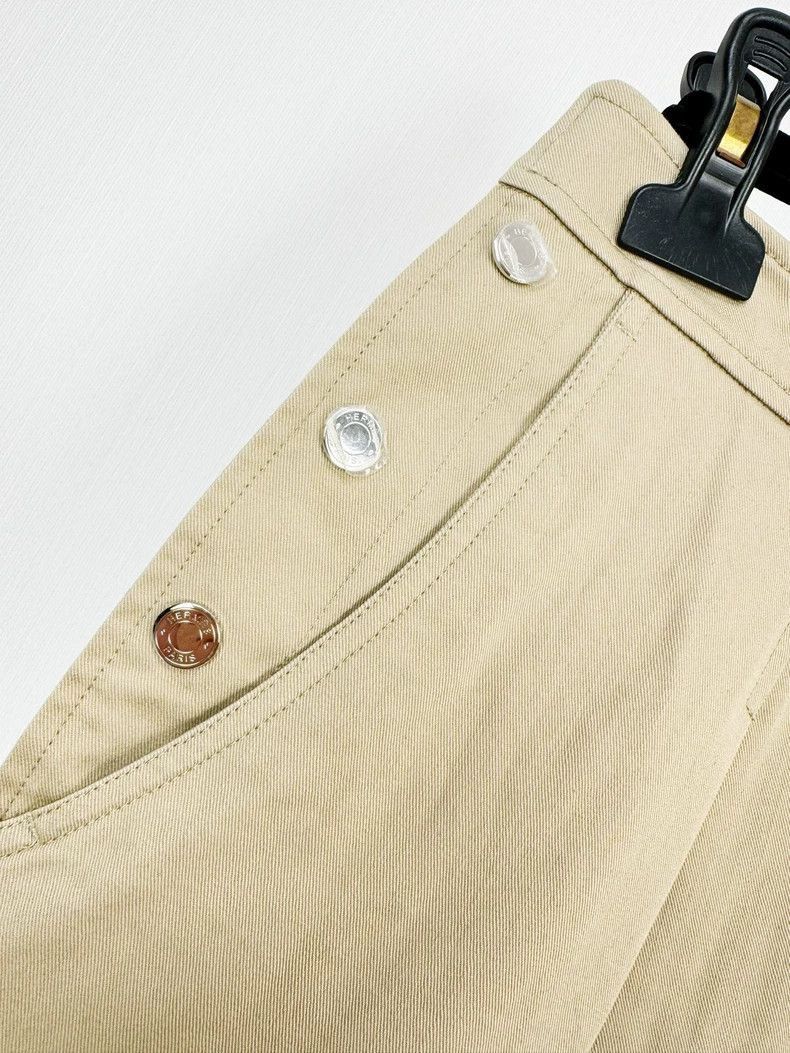 Hermes Hermes Beige Pleated Shorts with Tags-2506 Size 37" - 2 Thumbnail