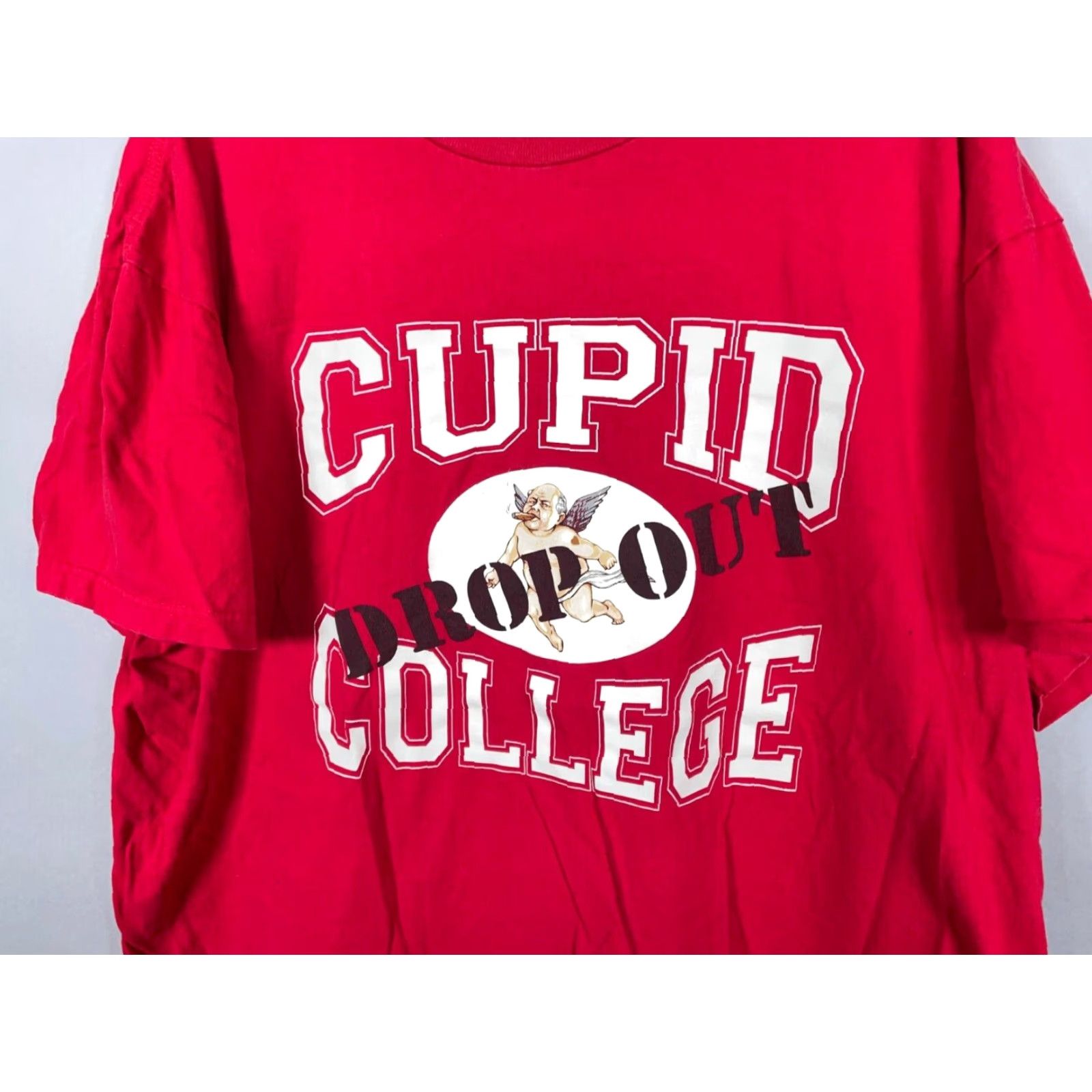 Joe Boxer VINTAGE Joe Boxer T-Shirt Cupid College Dropout Mens 2XL Red Short Sleeve Crew Neck Graphic Print Funny Size US XXL / EU 58 / 5 - 7 Thumbnail