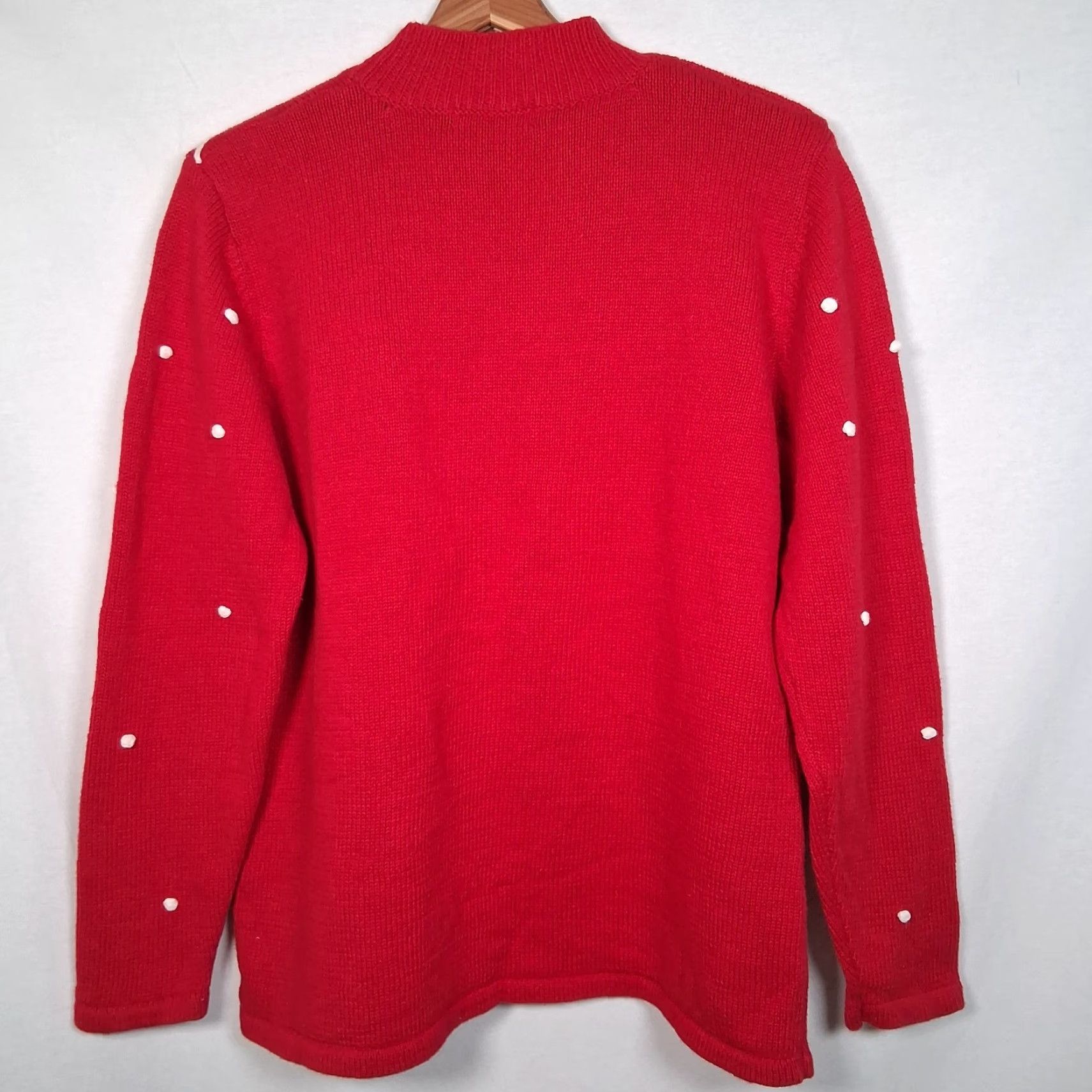 Vintage VINTAGE Cinnamon Cinder Christmas Sweater Shirt Women L Red Polar Bear Ice Skating Snow Mock Neck Long Sleeve Size L / US 10 / IT 46 - 3 Thumbnail