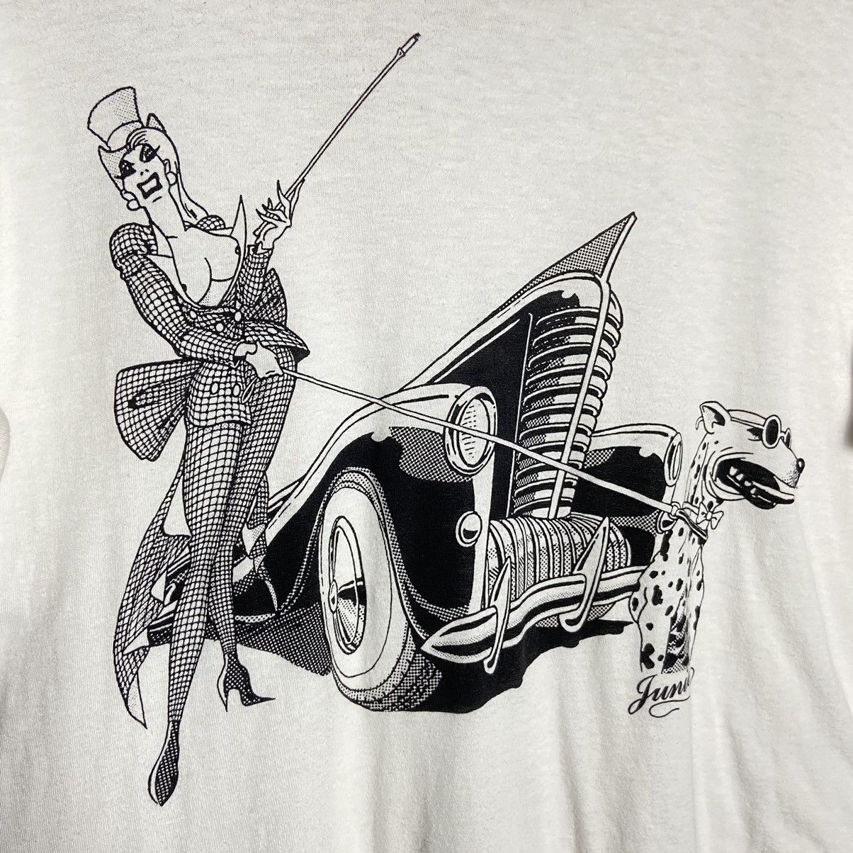 Jean Paul Gaultier × Vintage Vintage 80s Junior Gaultier Lady And Dalmatian Graphic Tee Size US L / EU 52-54 / 3 - 2 Thumbnail