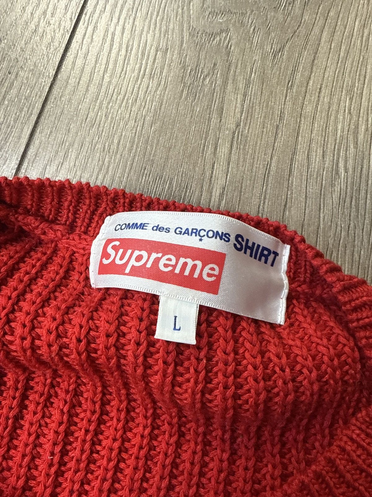 Comme des Garcons × Supreme Comme des garcons supreme sweater red large rare Size US L / EU 52-54 / 3 - 5 Thumbnail
