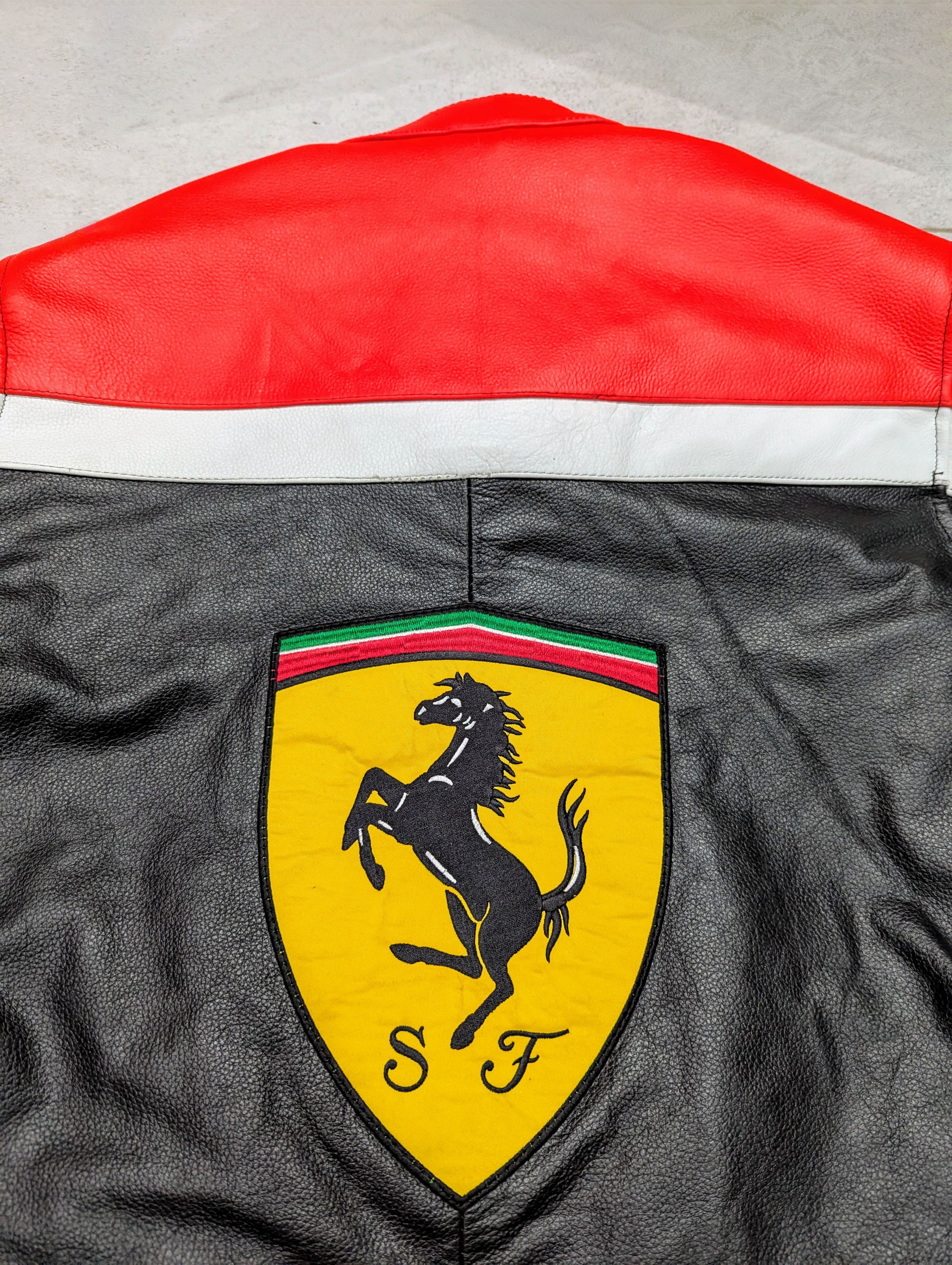 Vintage 🔥 FERRARI 🔥 90s RACING LEATHER JACKET STREETWEAR Size US XL / EU 56 / 4 - 9 Thumbnail