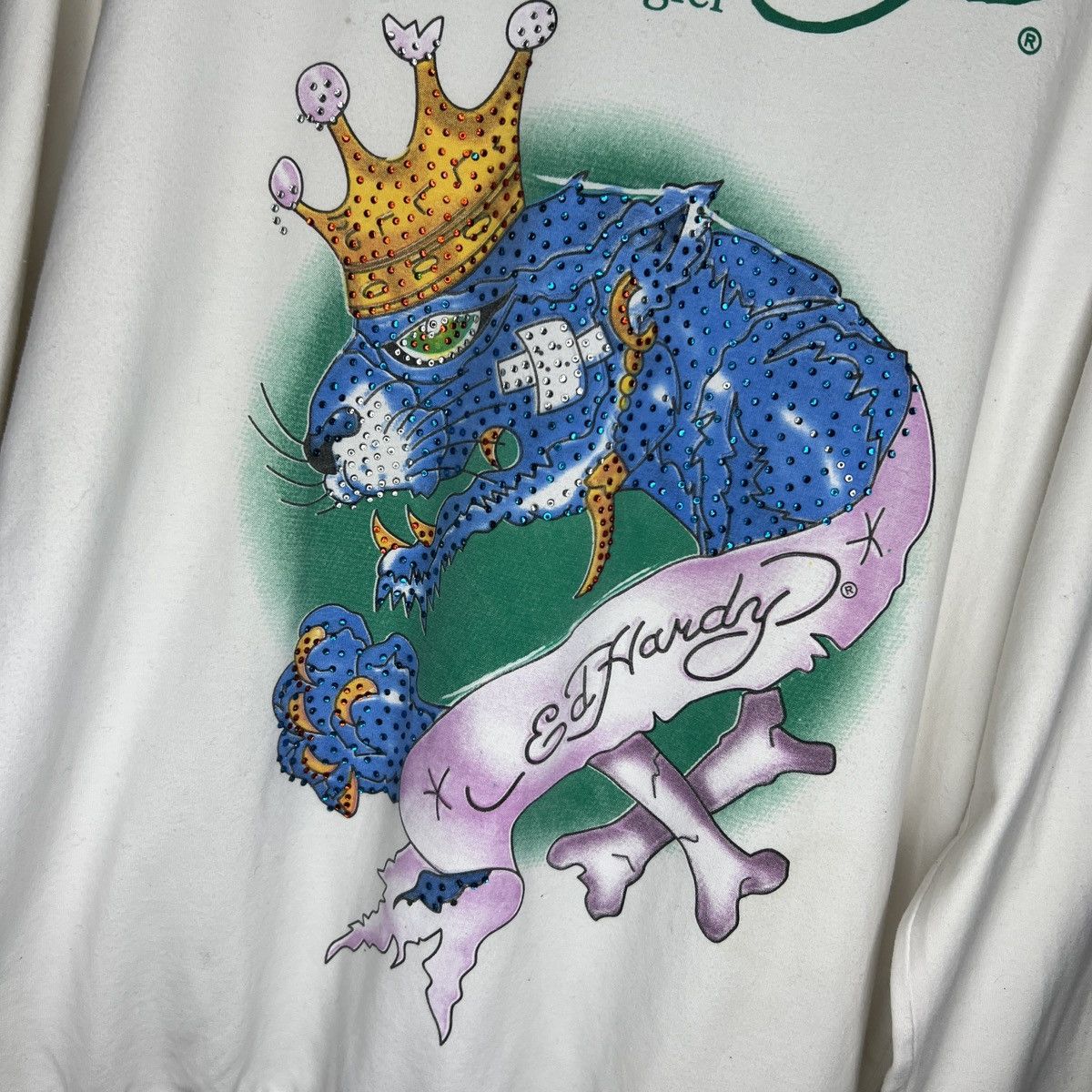 Christian Audigier VINTAGE Y2K ED HARDY BY CHRISTIAN AUDIGIER WHITE SWEATSHIRT Size US M / EU 48-50 / 2 - 5 Thumbnail