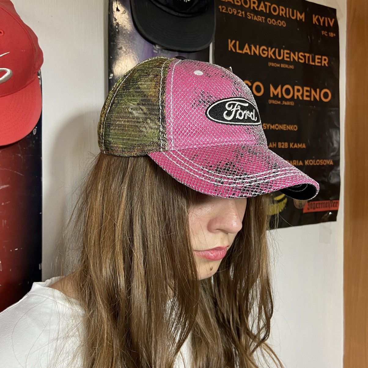 NASCAR 📌 Crazy Y2K Ford Realtree NASCAR Cap Size ONE SIZE - 5 Thumbnail