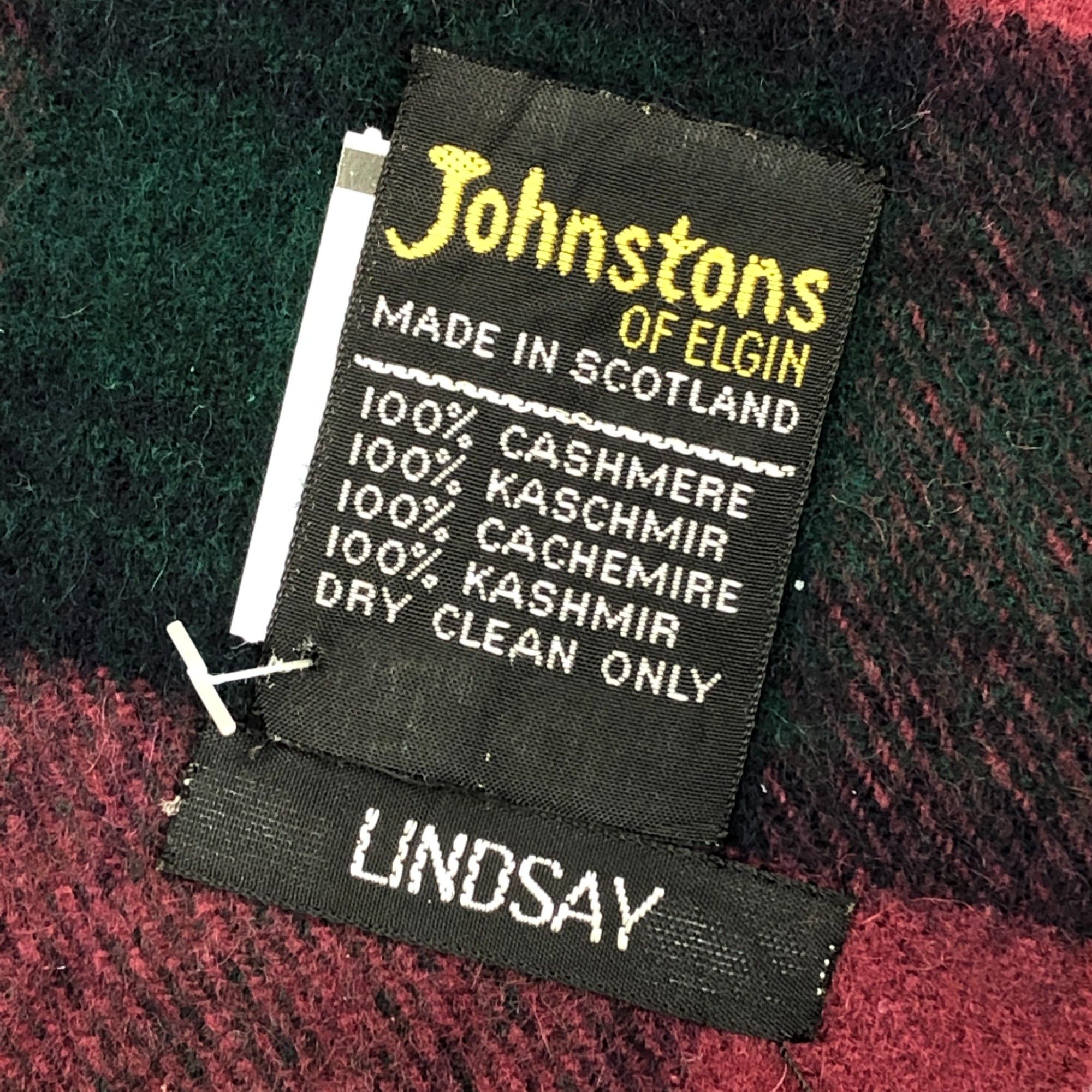 Johnstons Of Elgin Vintage Johnstons Scarf Muffler Wool Plaid Winter Scarves Size ONE SIZE - 4 Thumbnail