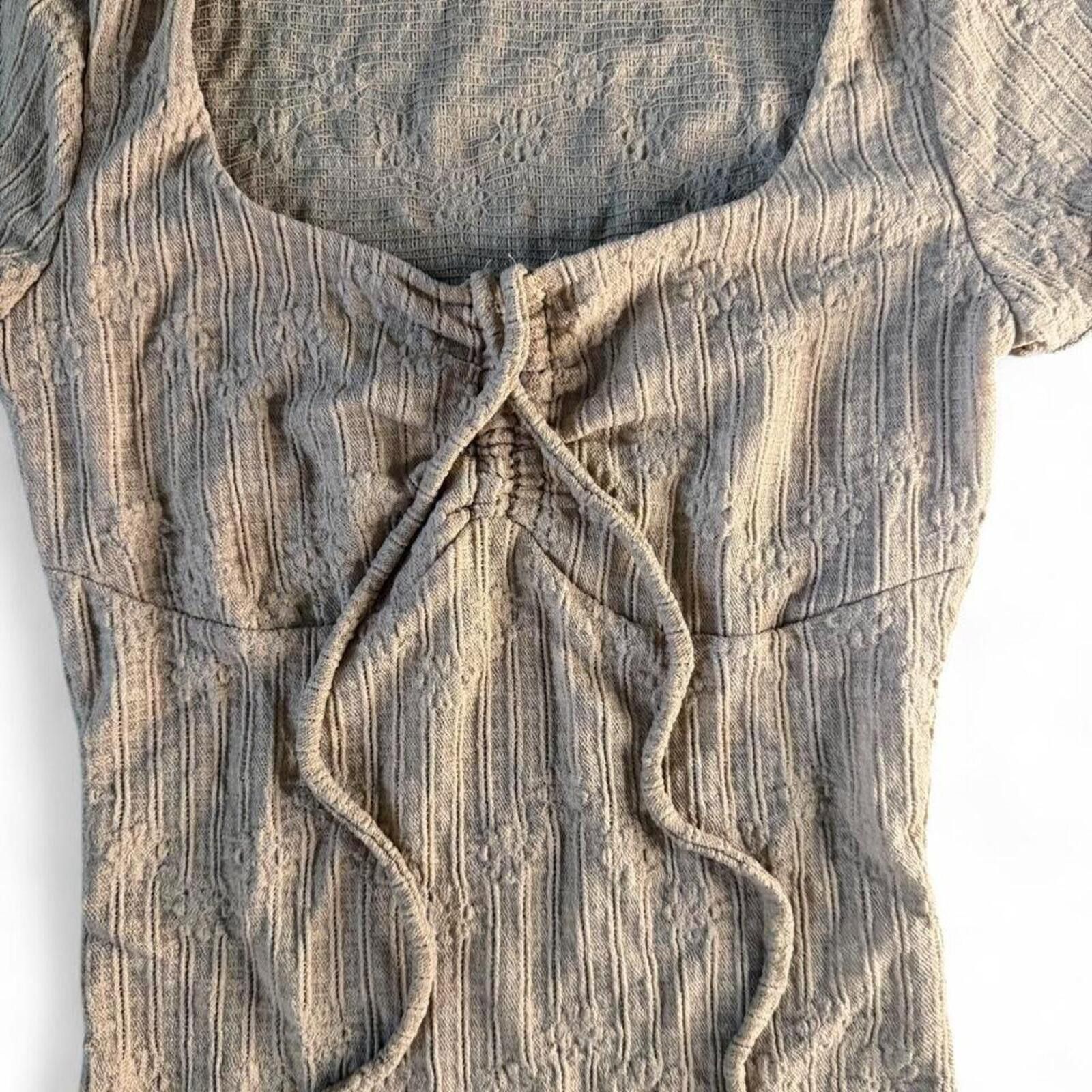 Other Heart N Hips Tan Smocked Top Size XS / US 0-2 / IT 36-38 - 6 Thumbnail