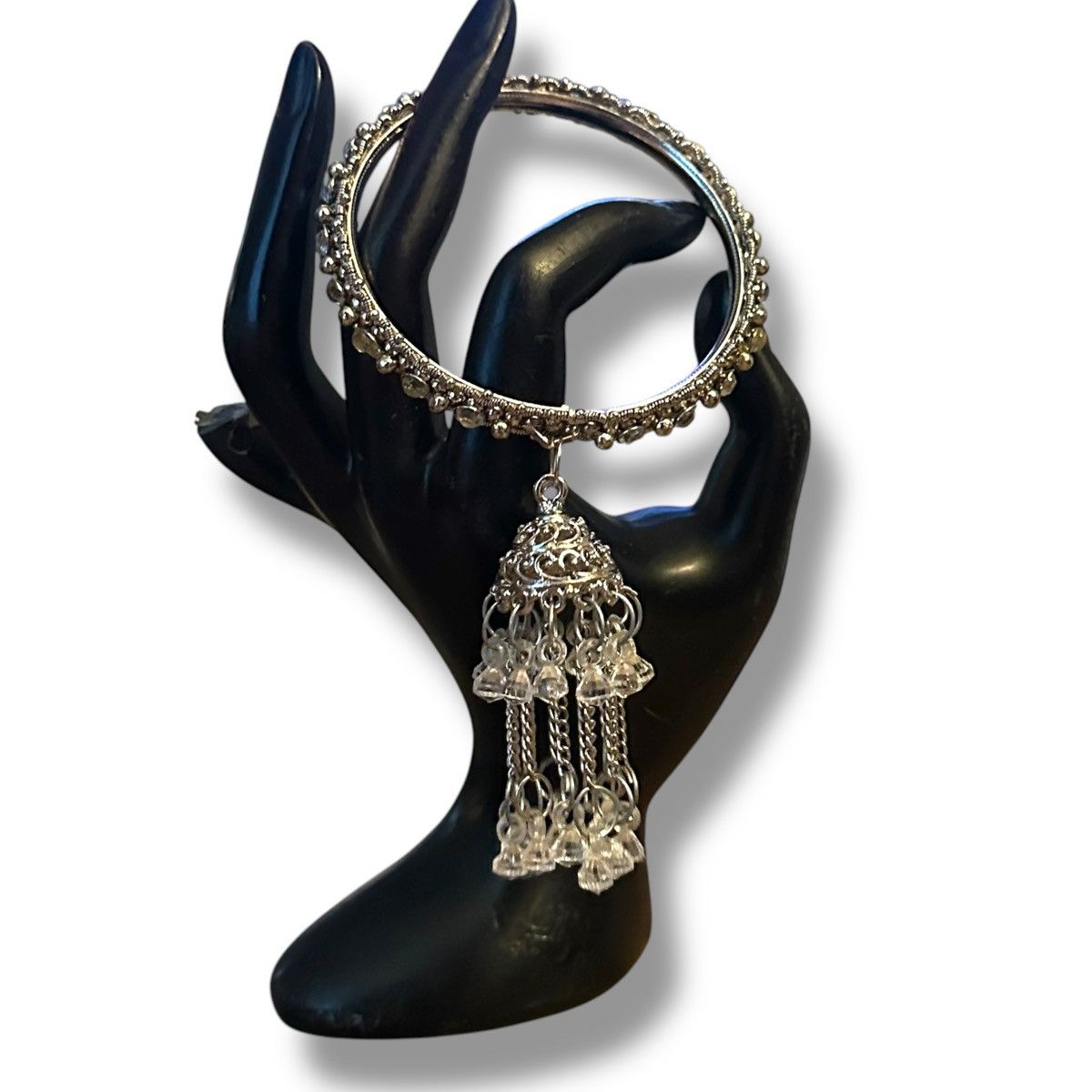Other Silver tone India Jhumka bangle bracelet Size ONE SIZE - 2 Thumbnail