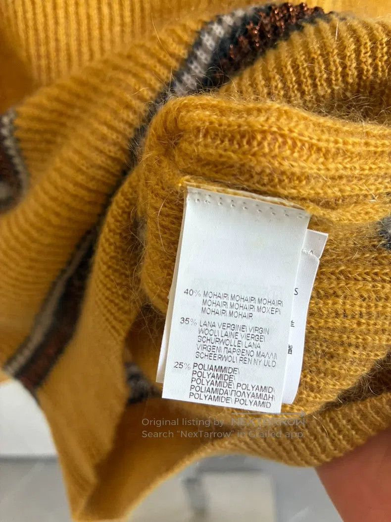 Brunello Cucinelli Brunello Cucinelli Mustard Striped Knit Sweater, 40% Mohai Size XS / US 0-2 / IT 36-38 - 4 Thumbnail
