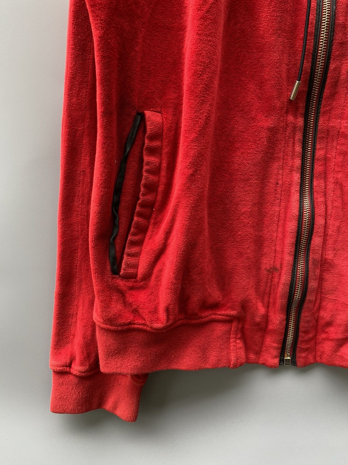 Versace Versace Velour Track Jacket with Leather Patch Medusa Size US M / EU 48-50 / 2 - 9 Thumbnail