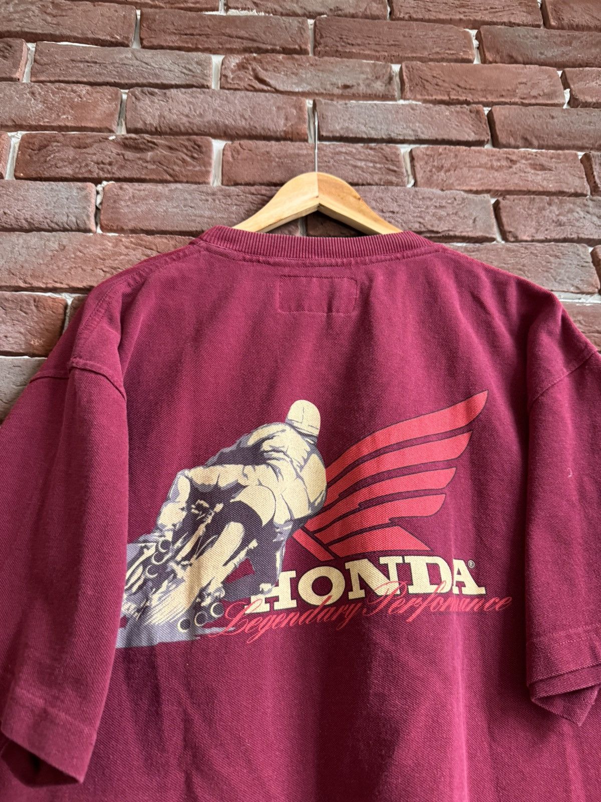 Honda Vintage 90s Honda Legendary Performance Rare XL Maroon Drip Size US XL / EU 56 / 4 - 5 Thumbnail