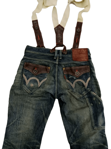 Edwin EDWIN Blue Trip With Suspenders Distressed Jeans Size US 32 / EU 48 - 4 Thumbnail
