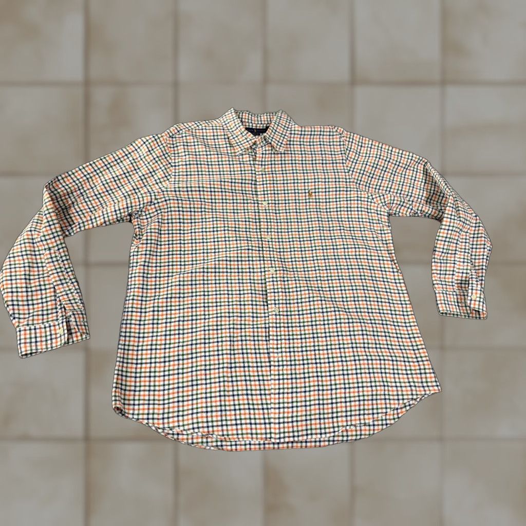Ralph Lauren Ralph Lauren Button-Up Shirt Mens 2XL White Orange Green Check Long Sleeve Casual Size US XXL / EU 58 / 5 - 1 Thumbnail