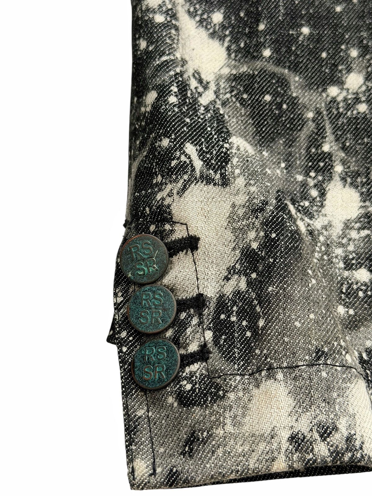 Raf Simons × Sterling Ruby 2010 1/1 Bleach Stars Denim Blazer Coat Size US M / EU 48-50 / 2 - 5 Thumbnail