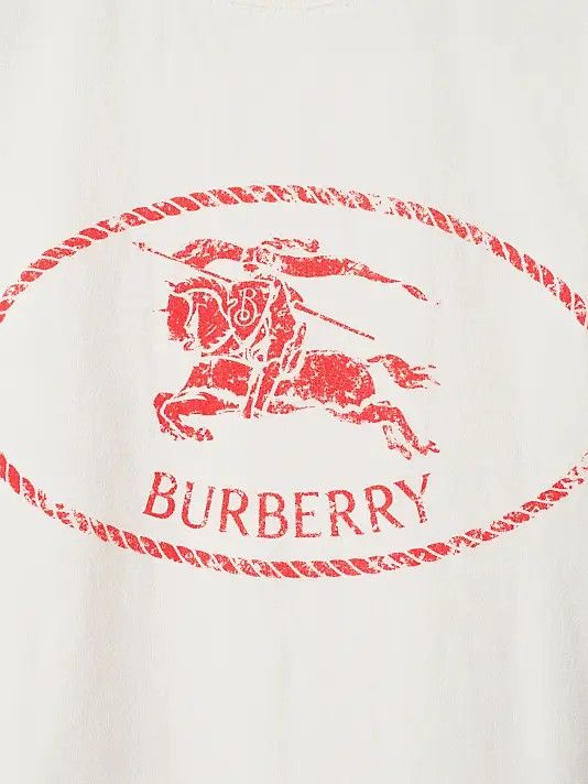 Burberry os11x1225 Logo Graphic Cotton-Blend T-Shirt in Chalk Size US M / EU 48-50 / 2 - 6 Thumbnail