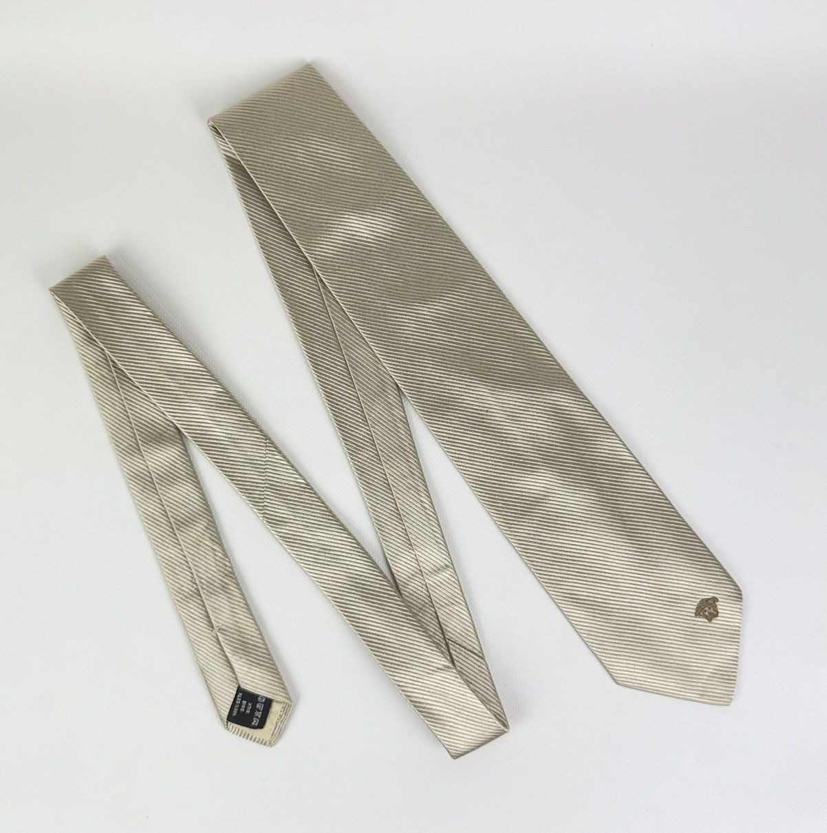 Versace Gianni Versace 100% silk Tie Beige Necktie Men Top Luxury Size ONE SIZE - 4 Thumbnail