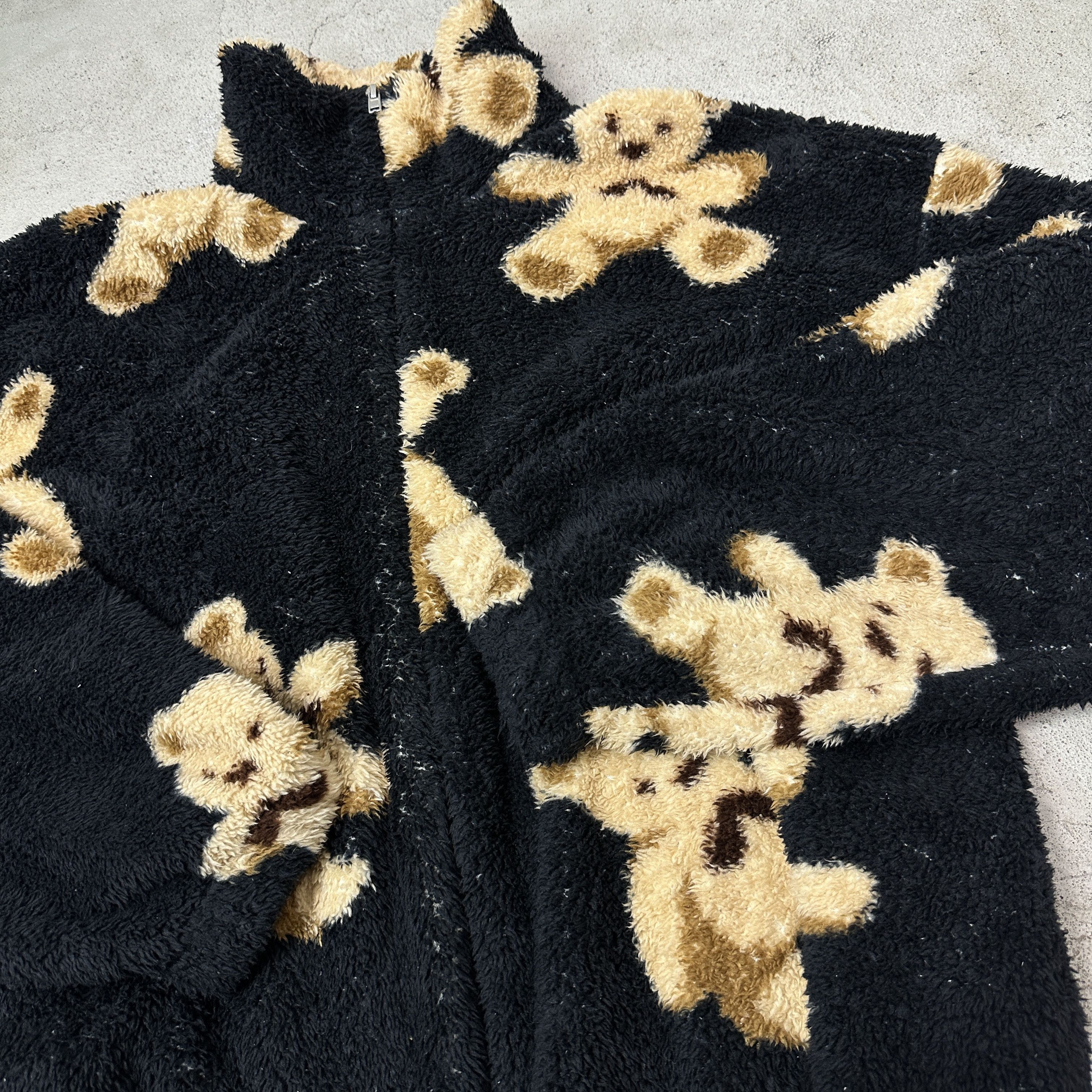 Vintage Vintage Teddy Bear Fleece Zipped Sweatshirt Y2K Size L / US 10 / IT 46 - 3 Thumbnail