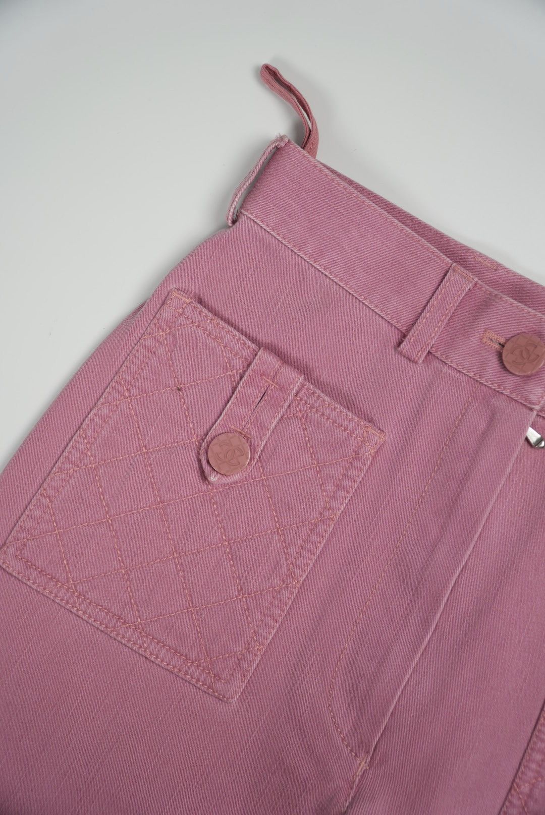 Chanel Chanel 2004 Pink Flare Jeans with Quilted Front Pockets Size 24" / US 00 / IT 34 - 8 Thumbnail