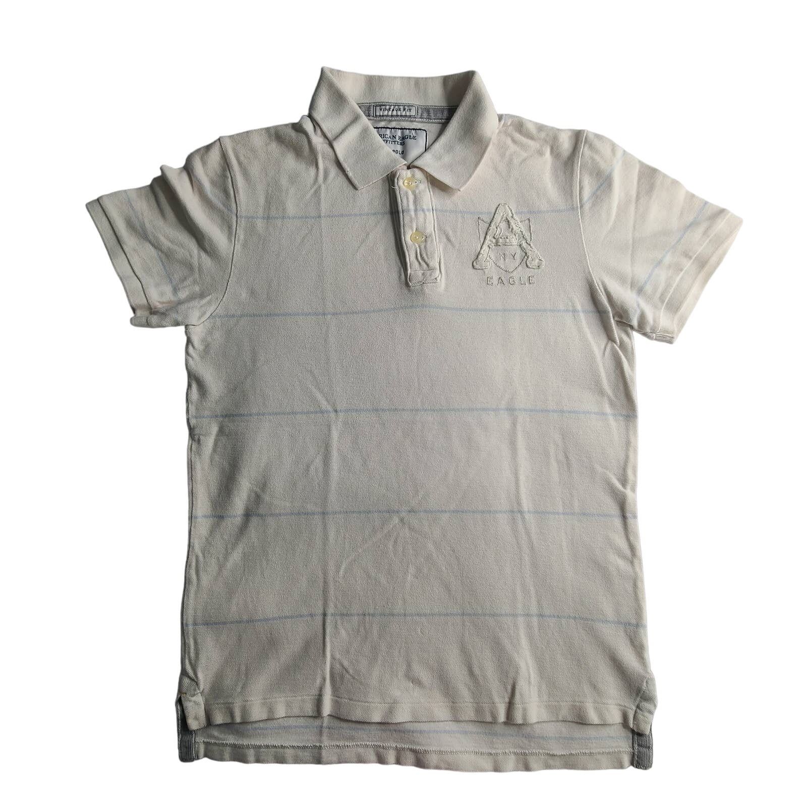 Chemise Vintage American Eagle - Maille Thermique Bleue Logo XXL - Occasion Très Bon état