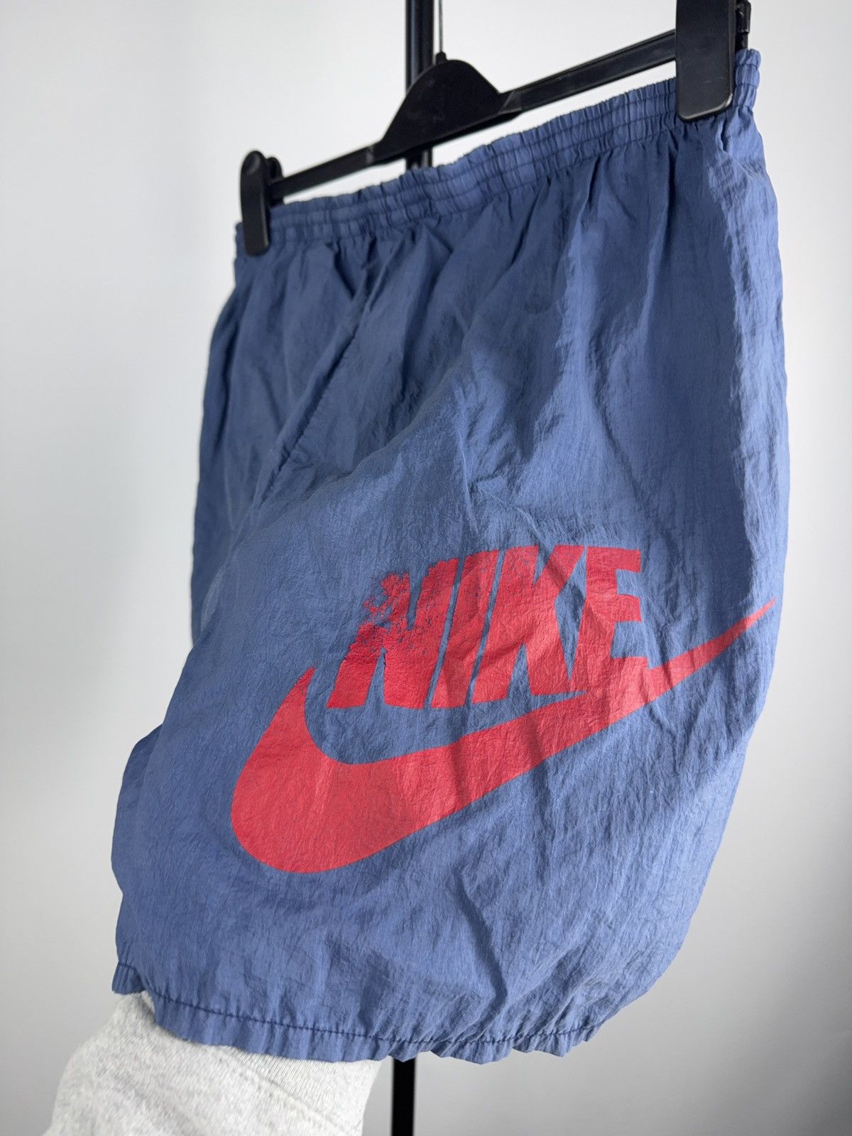 Nike 80s Retro Vintage Nike Swim Shorts Faded Blue Big Logo Y2K L Size US 35 - 16 Thumbnail