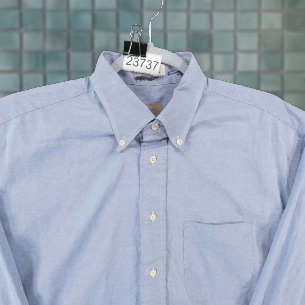 gitman gold dress shirts VINTAGE Gitman Gold Shirt Men 17-35 Long Sleeve Button Up Blue USA Shirt