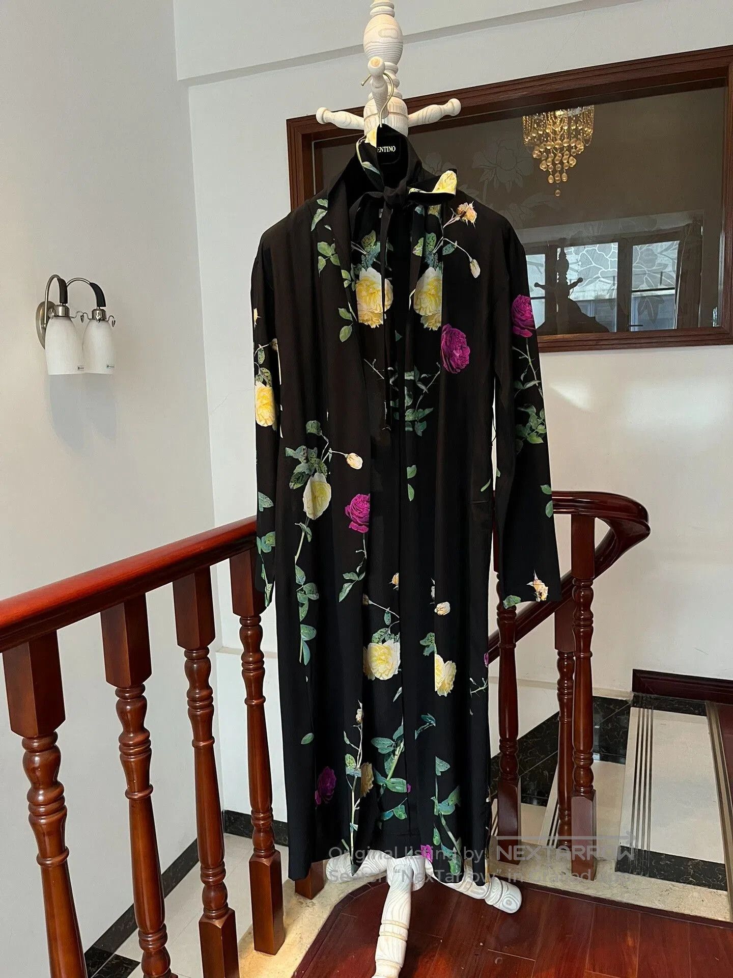 floral print silk cardigan by dries van noten.