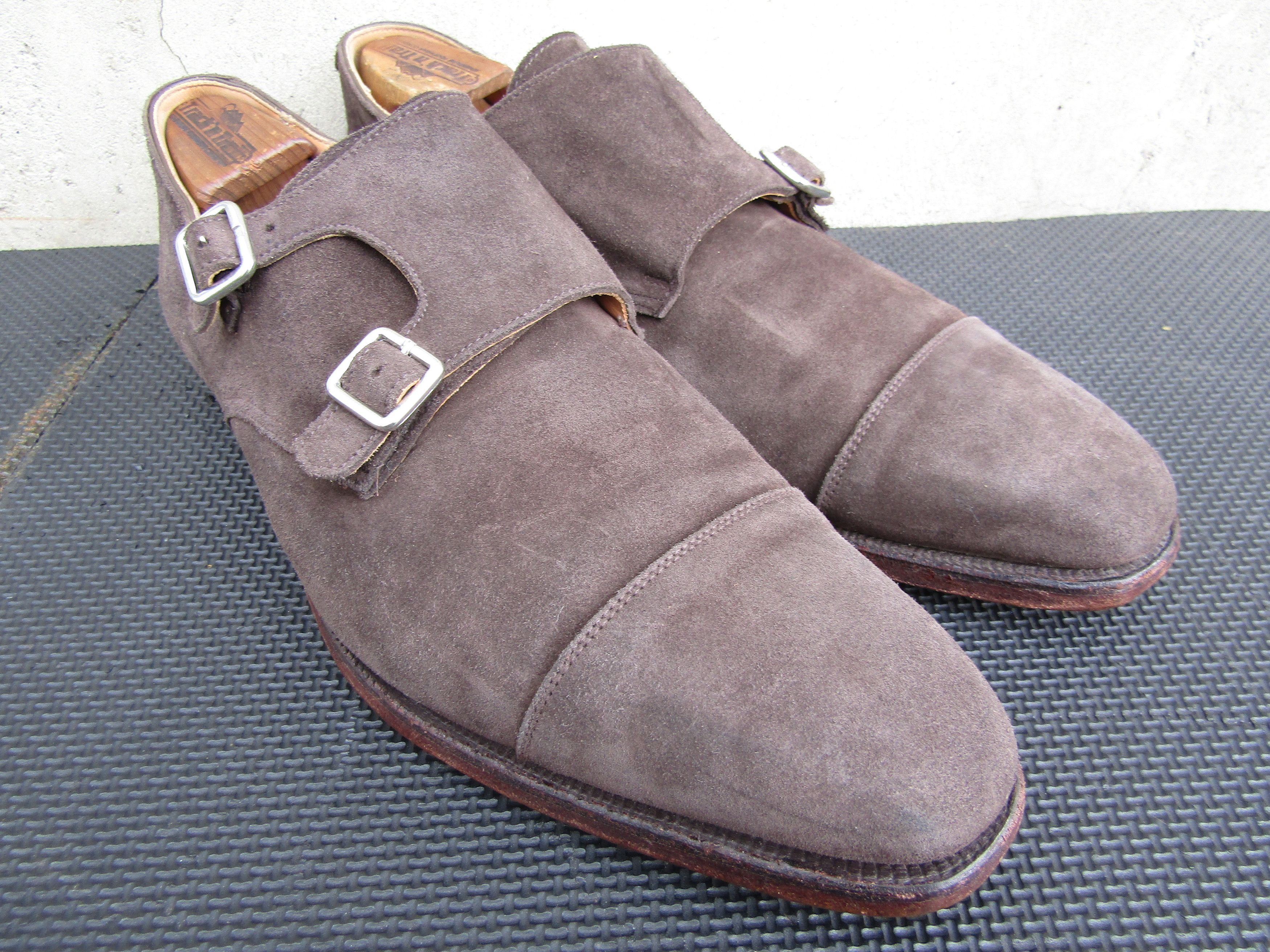 Crockett & Jones Crockett & Jones Lowndes Brown Suede Double Monk Strap Size US 11 / EU 44 - 4 Thumbnail