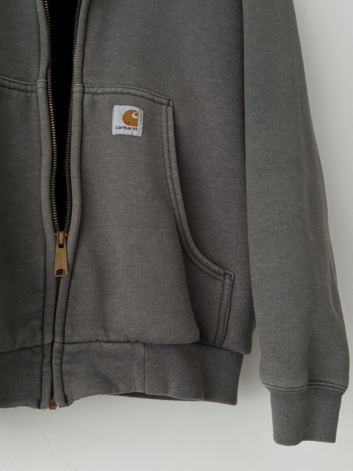 Carhartt × Vintage Vintage 00s Carhartt Thermal Lined Grey Zip Hoodie Size US L / EU 52-54 / 3 - 4 Thumbnail